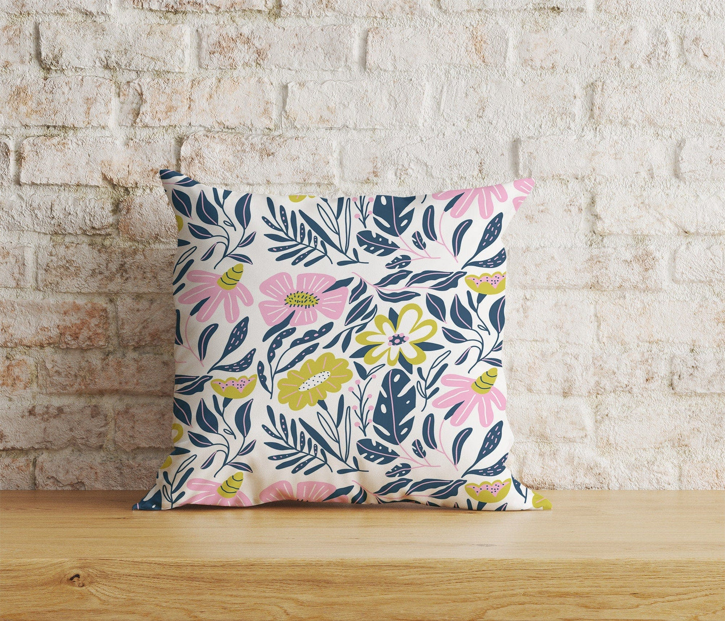 Onay Home Textile Cushion Covers 5 / 12 x 12 inch (30 x 30 cm) Double Side Abstract Multicoloured Flowers Cushion Cover Scandinavian