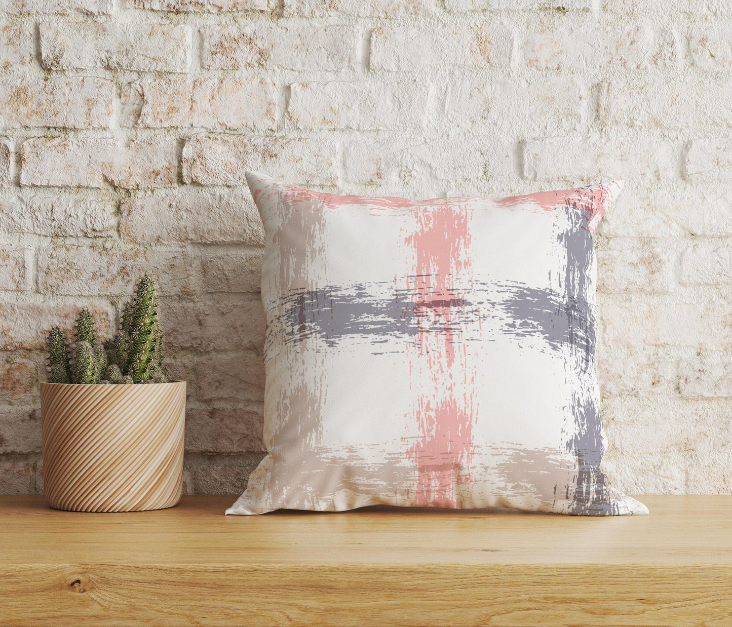 Onay Home Textile 4 / 12 x 12 inch (30 x 30 cm) Double Side Abstract Paint Effect Cushion Cover Plaid Cushion Cover