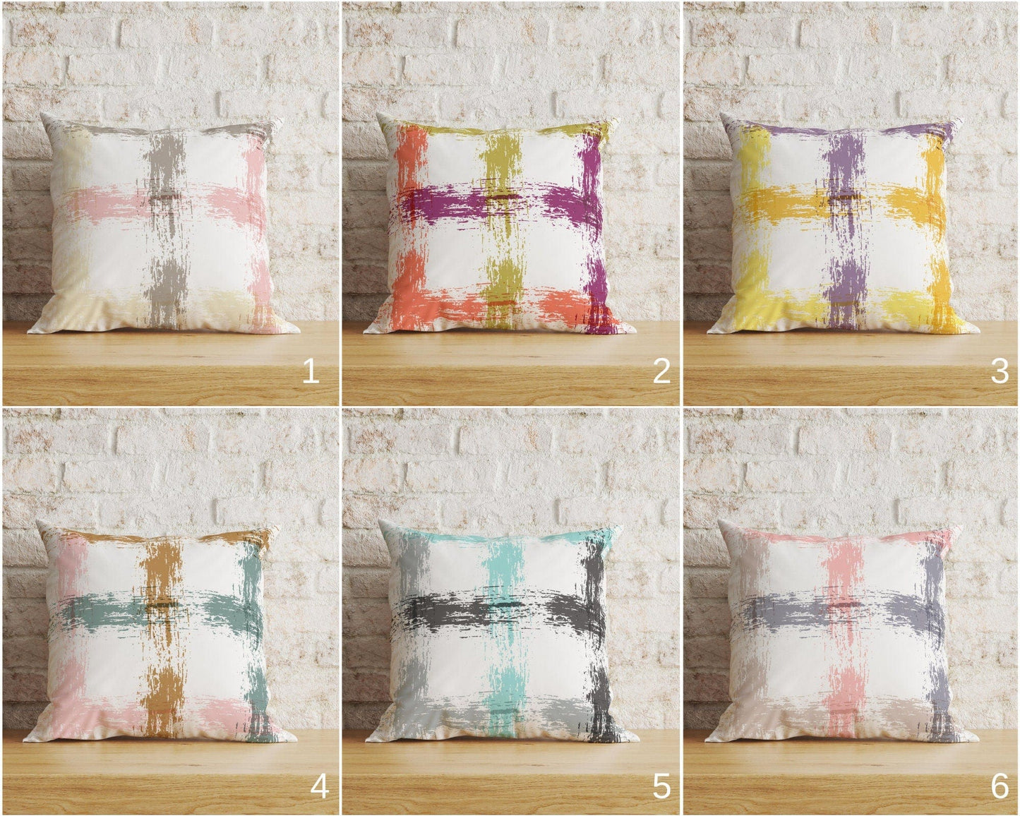 Onay Home Textile Abstract Paint Effect Cushion Cover Plaid Cushion Cover