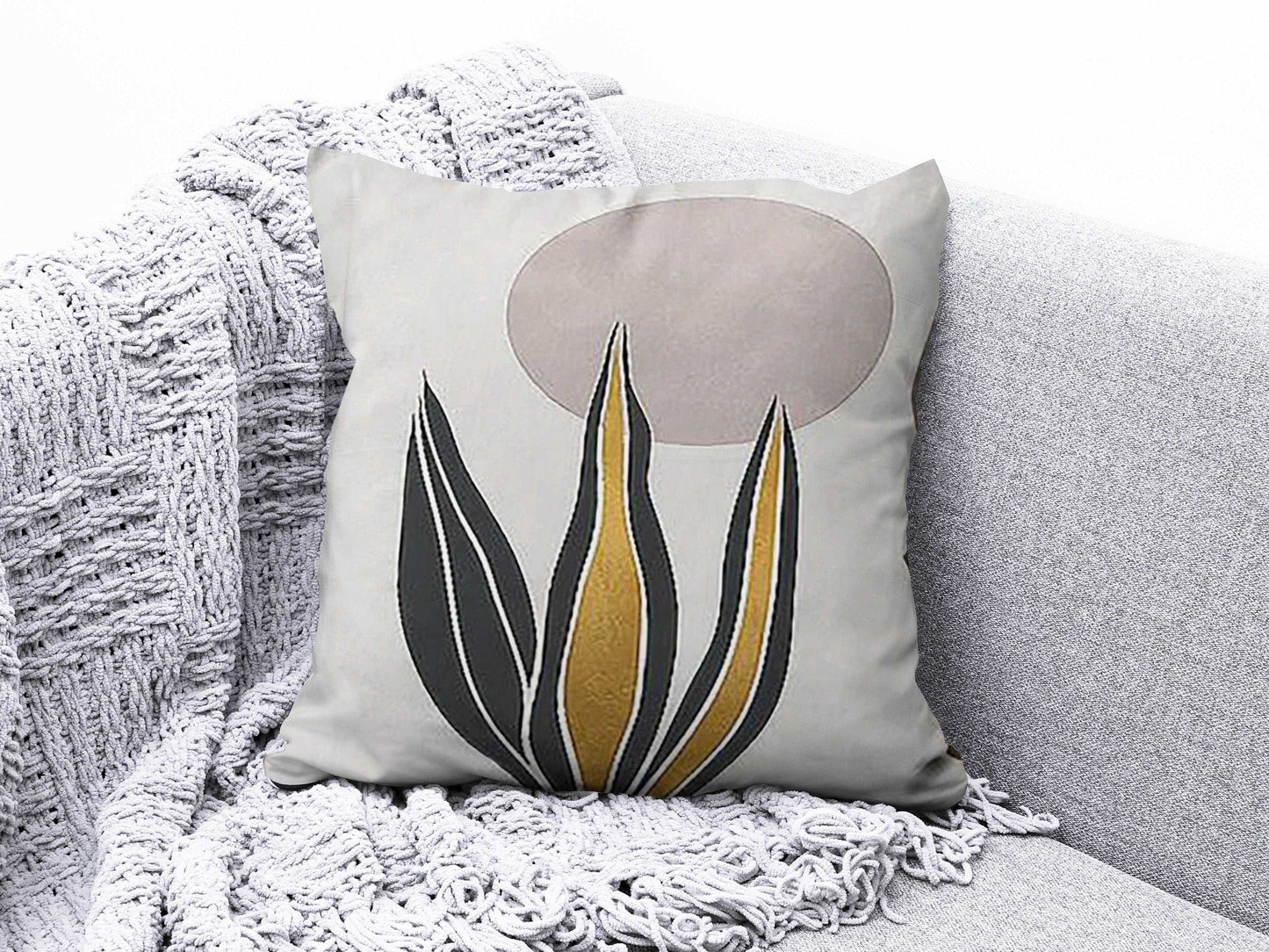 Onay 2 / 12 x 12 inch (30 x 30 cm) Double Side Abstract Pillow Cover Farmhouse Style Pillow Top Decorative Modern Cushion Cover