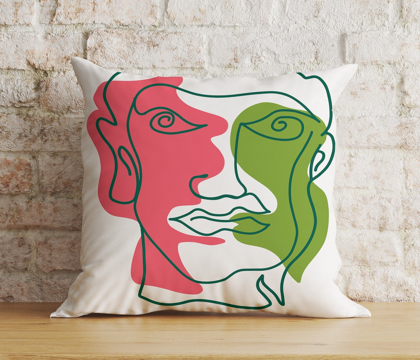 Onay Home Textile Cushion Covers 6 / 12 x 12 inch (30 x 30 cm) Double Side Abstract Portraits Cushion Cover Line Drawing Pillow Cover