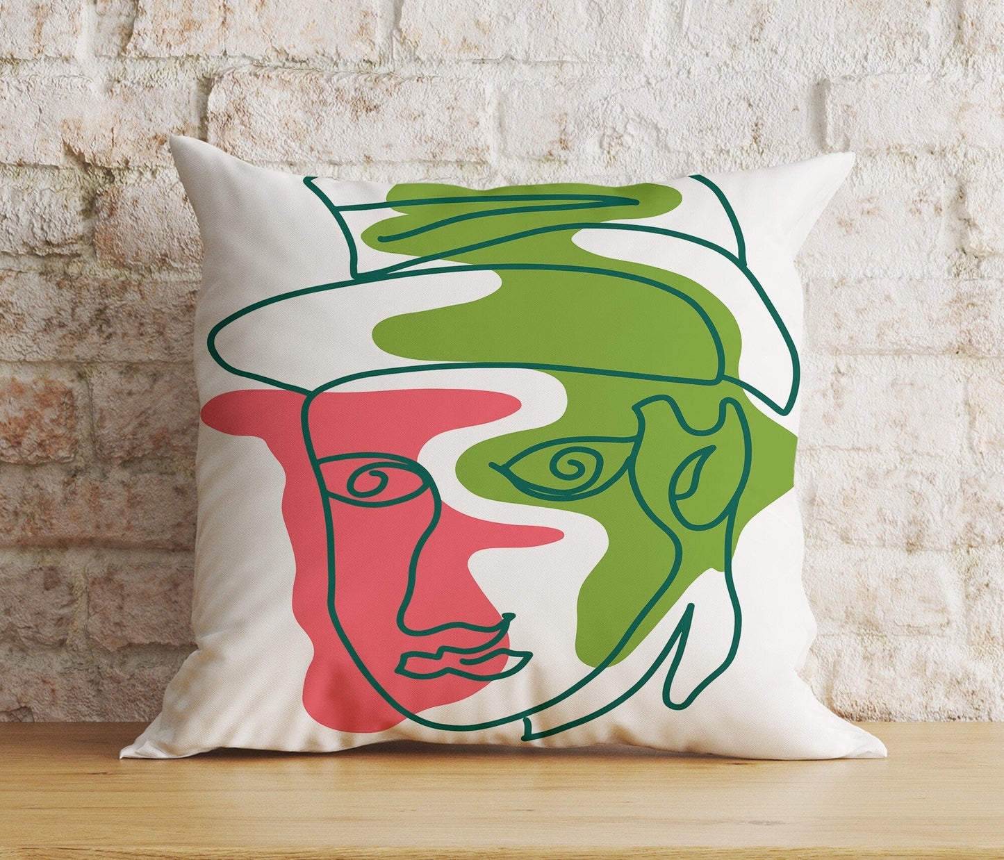 Onay Home Textile Cushion Covers 5 / 12 x 12 inch (30 x 30 cm) Double Side Abstract Portraits Cushion Cover Line Drawing Pillow Cover
