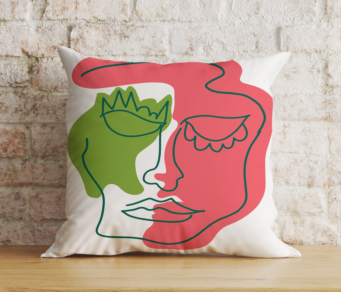 Onay Home Textile Cushion Covers 4 / 12 x 12 inch (30 x 30 cm) Double Side Abstract Portraits Cushion Cover Line Drawing Pillow Cover