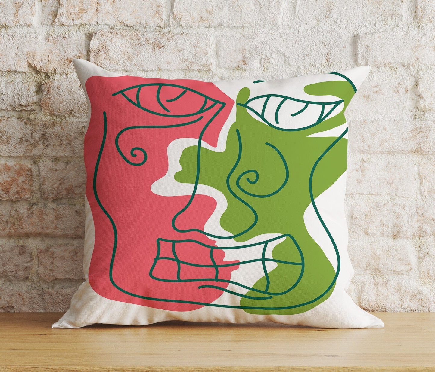 Onay Home Textile Cushion Covers 3 / 12 x 12 inch (30 x 30 cm) Double Side Abstract Portraits Cushion Cover Line Drawing Pillow Cover