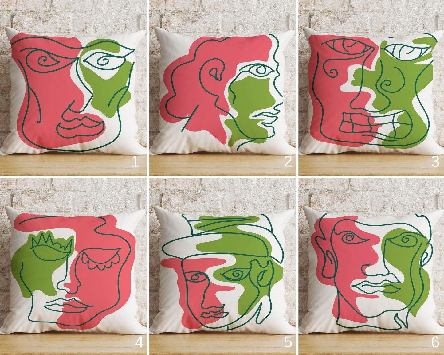 Onay Home Textile Cushion Covers Abstract Portraits Cushion Cover Line Drawing Pillow Cover