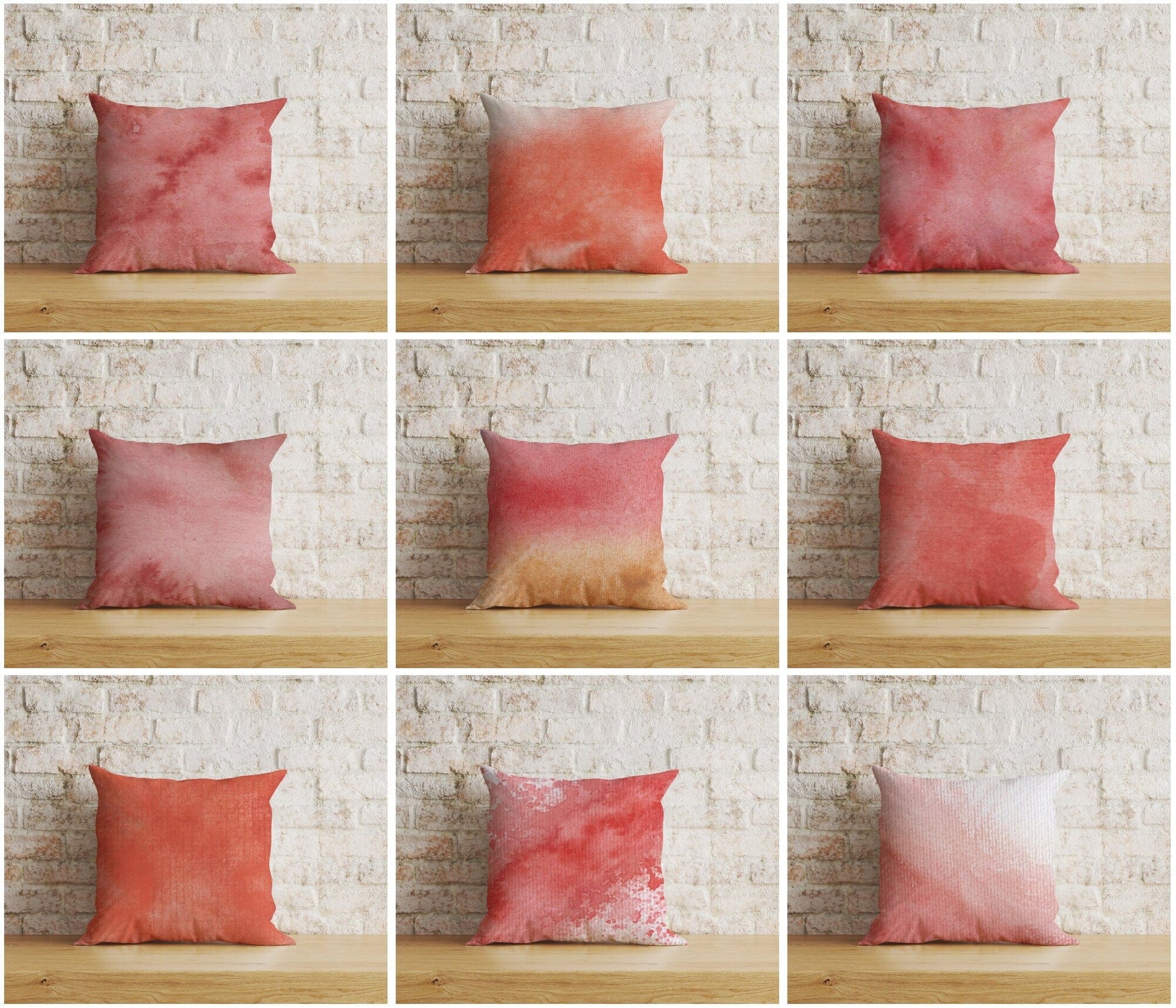 Onay Home Textile Abstract Red Print Cushion Cover Rusty Red Pillow Cover