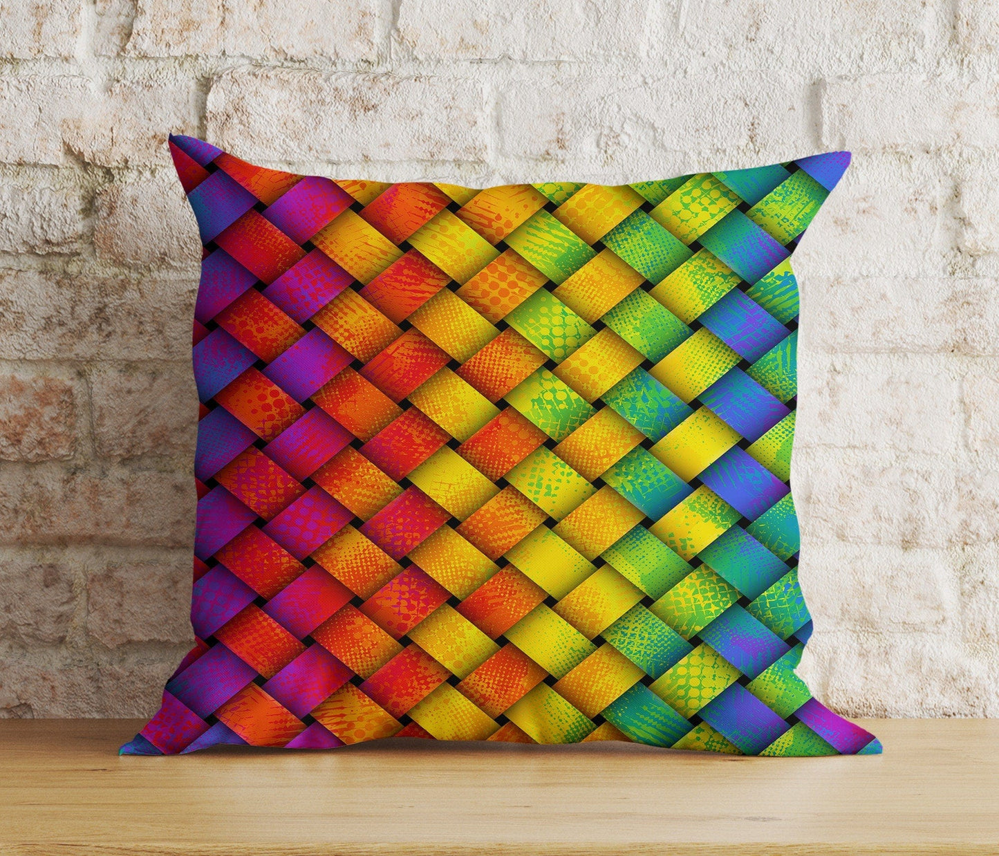 Onay 2 / 12 x 12 inch (30 x 30 cm) Double Side Abstract Retro Cushion Cover Modern Colorful Pillow Cover