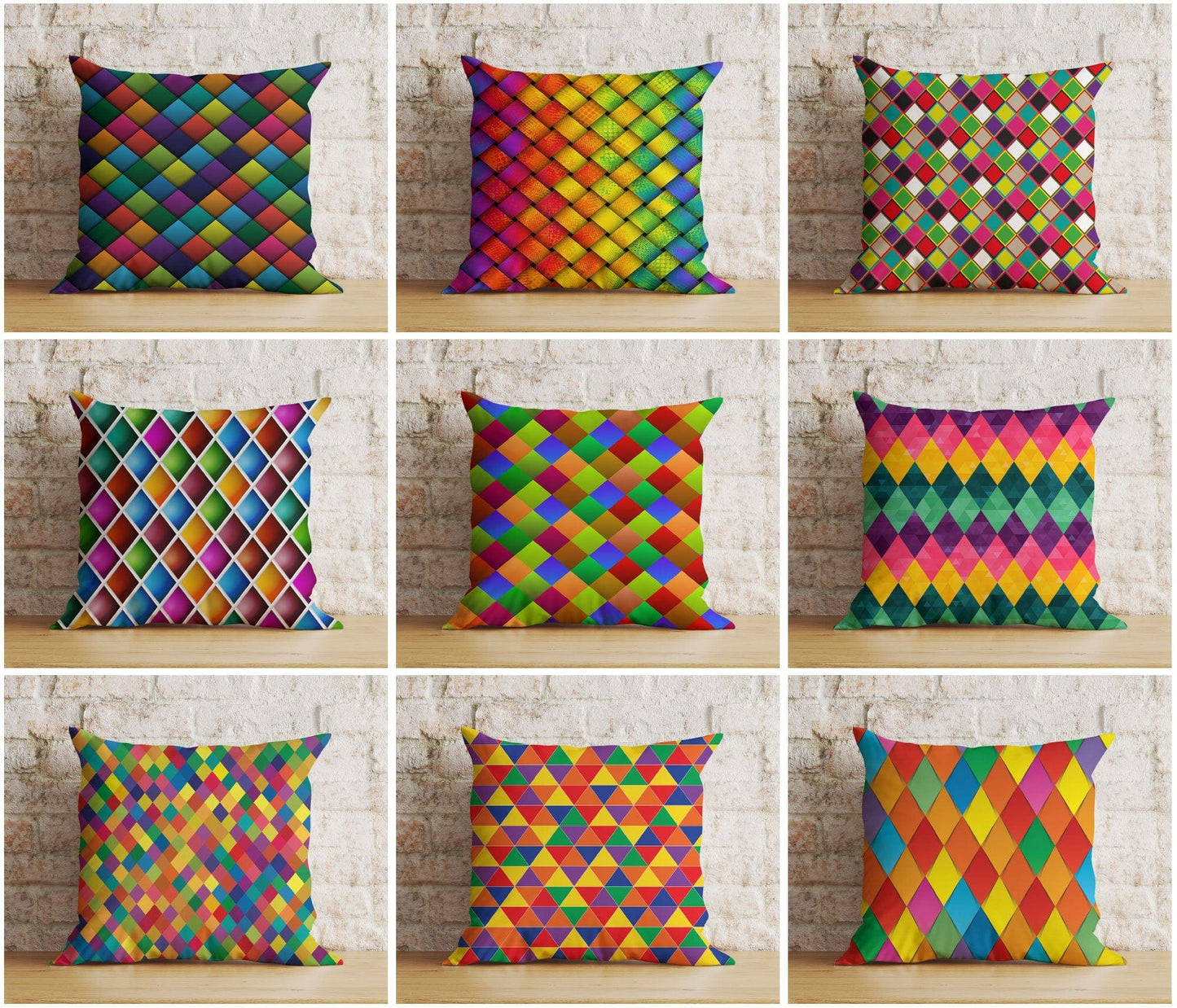 Onay Abstract Retro Cushion Cover Modern Colorful Pillow Cover