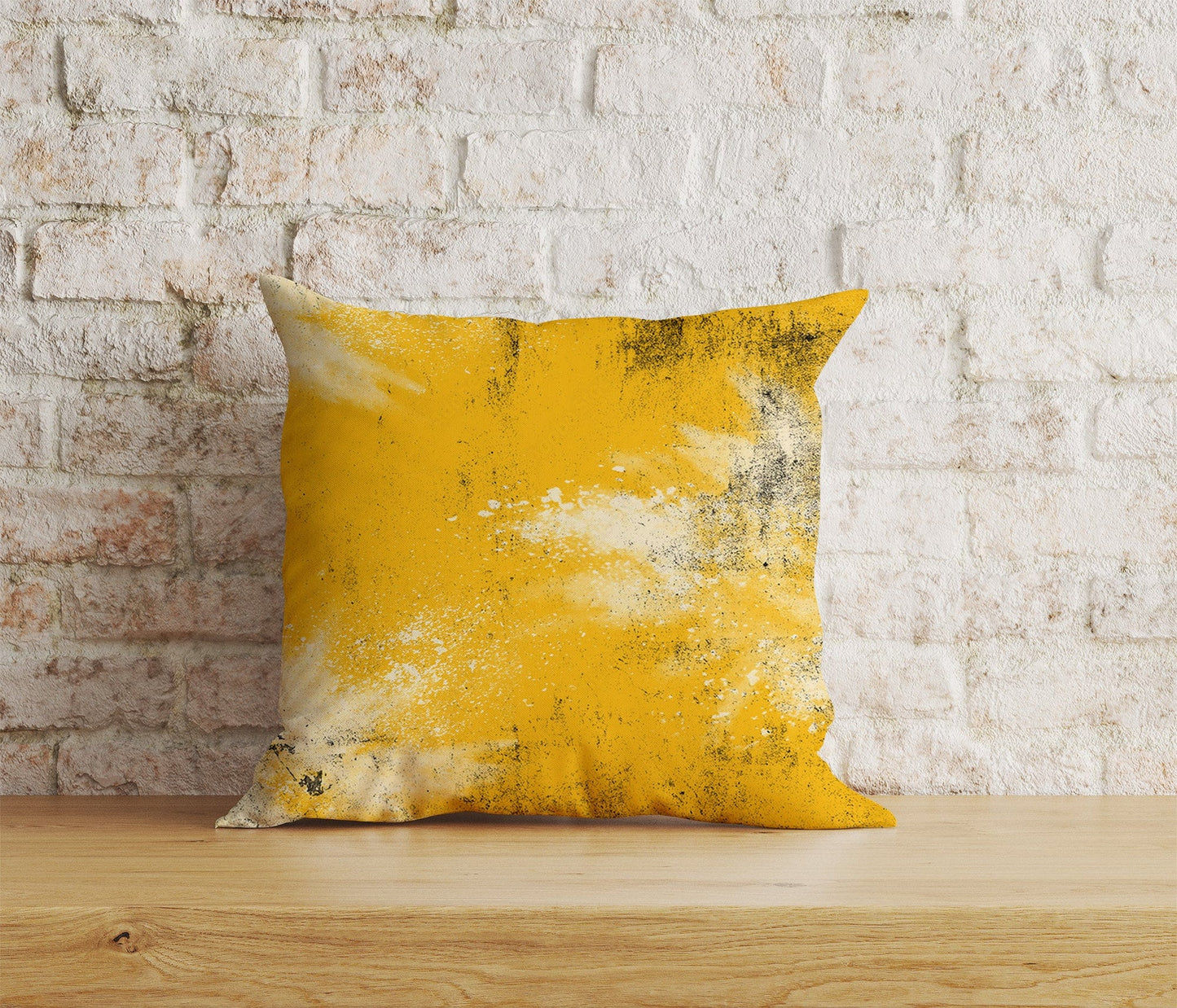 Onay Home Textile 1 / 12 x 12 inch (30 x 30 cm) Double Side Abstract Yellow Cushion Cover Rusty Yellow Pillow Cover