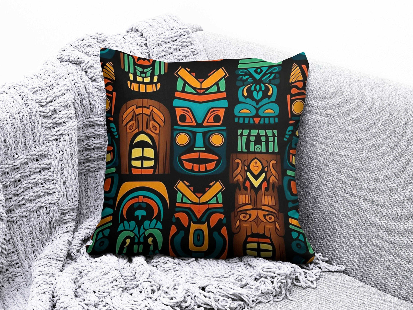 Onay 3 / 12 x 12 inch (30 x 30 cm) Double Side African Landscape Cushion Cover Decorative African Tree Cushion Case
