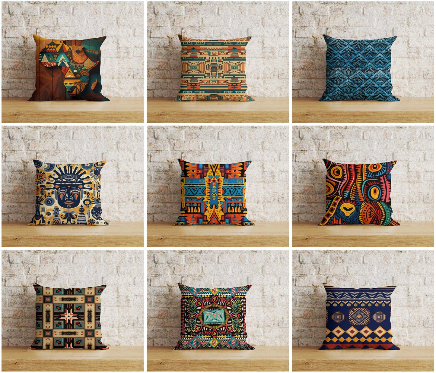 Onay Home Textile African Tribal Art Cushion Cover African Style Pillow Cover