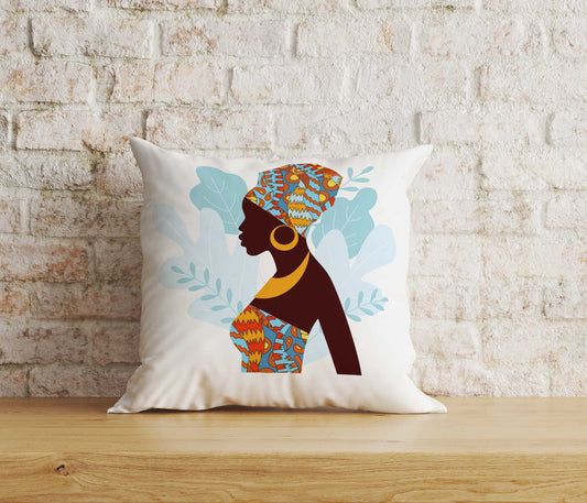 Onay Home Textile 1 / 12 x 12 inch (30 x 30 cm) Double Side African Women Cushion Cover Suede Ethnic Cushion Case