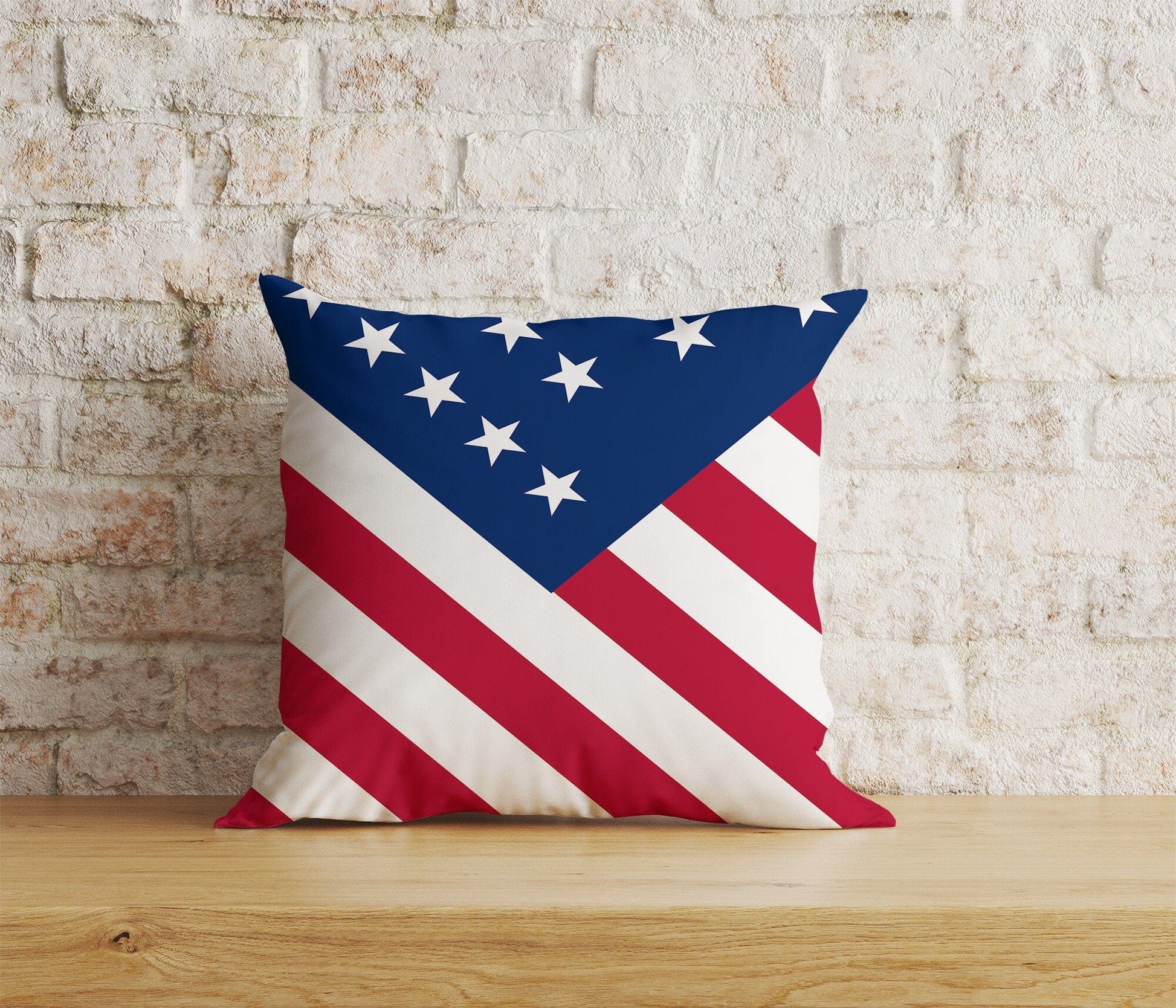 Onay Home Textile 7 / 12 x 12 inch (30 x 30 cm) Double Side American Flag Pillow Cover USA Flag Cushion Covers