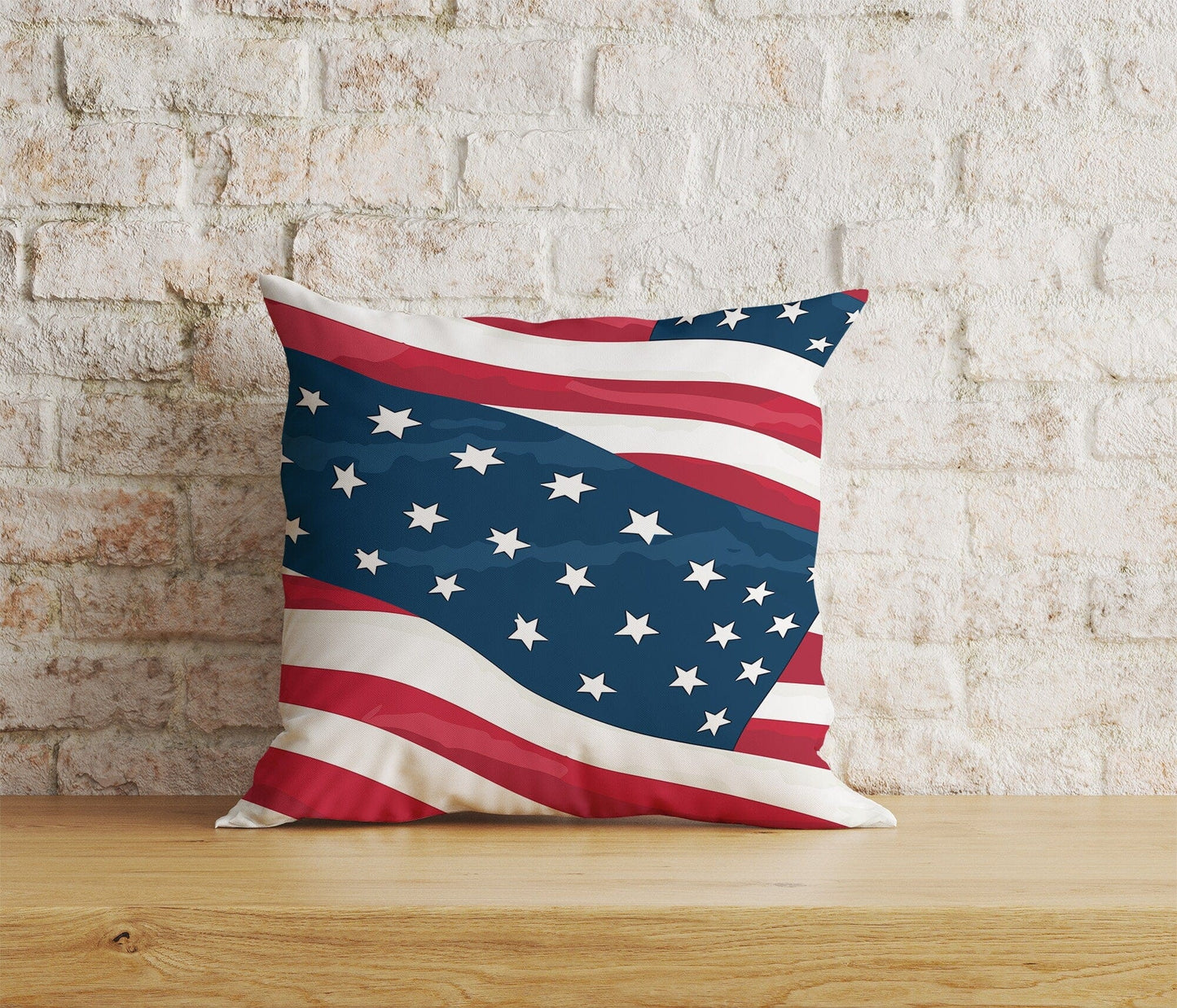 Onay Home Textile 2 / 12 x 12 inch (30 x 30 cm) Double Side American Flag Pillow Cover USA Flag Cushion Covers