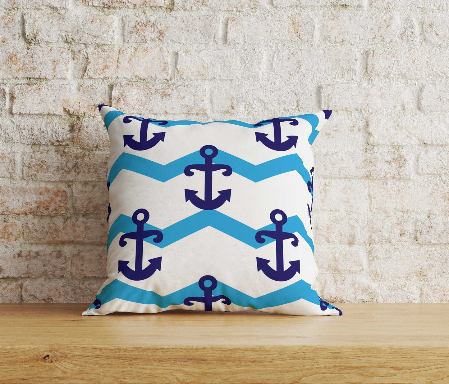 Onay Home Textile 9 / 12 x 12 inch (30 x 30 cm) Double Side Anchor Themed Cushion Cover Nautical Pillow Covers