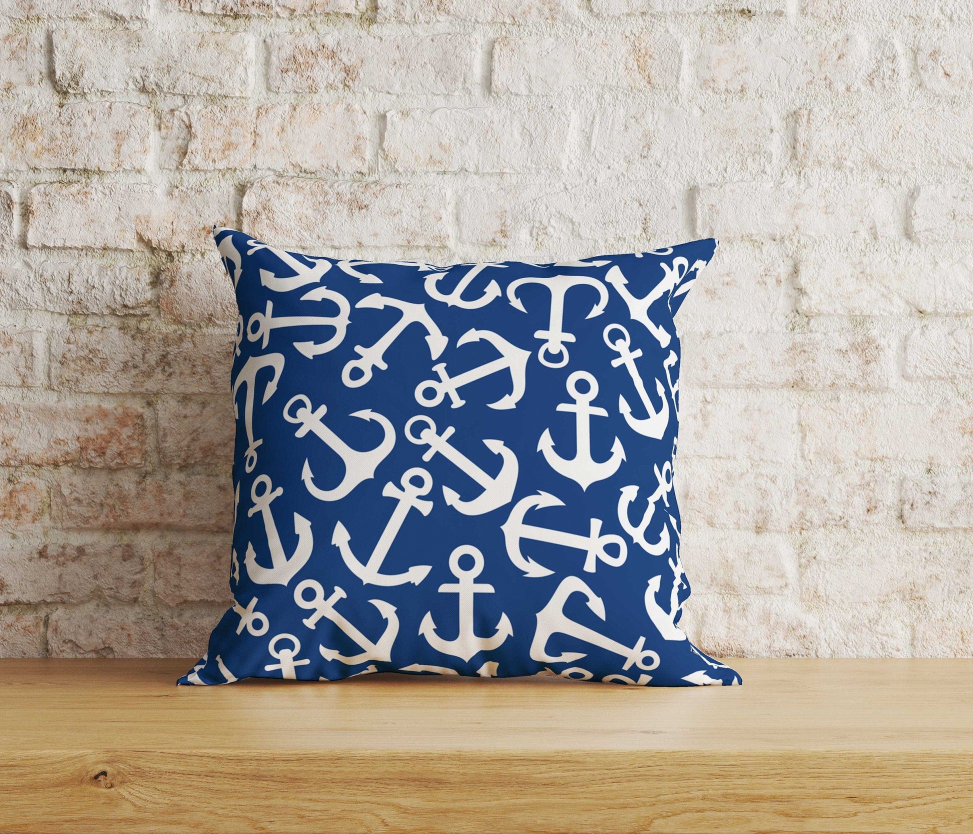 Onay Home Textile 8 / 12 x 12 inch (30 x 30 cm) Double Side Anchor Themed Cushion Cover Nautical Pillow Covers