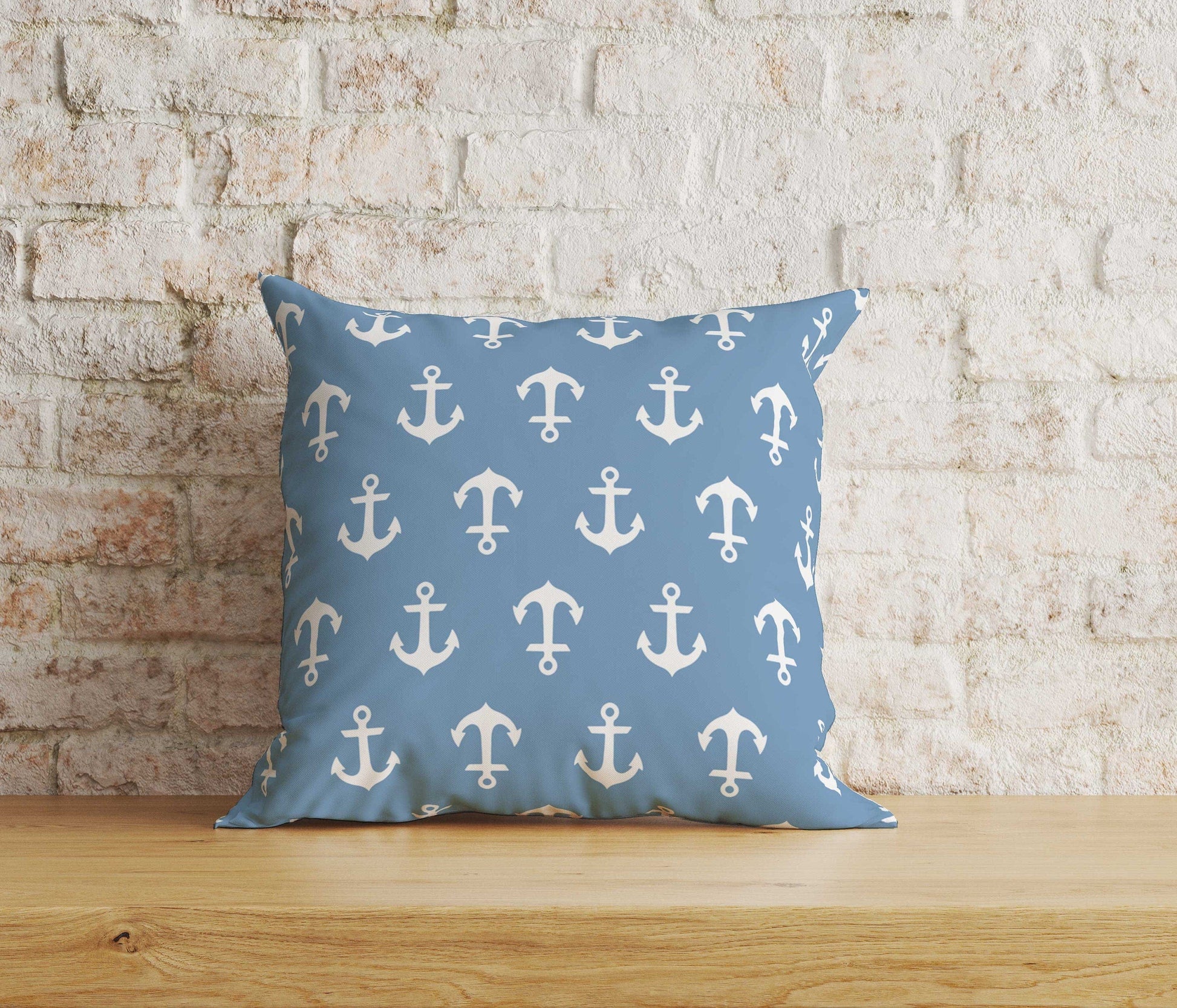 Onay Home Textile 7 / 12 x 12 inch (30 x 30 cm) Double Side Anchor Themed Cushion Cover Nautical Pillow Covers