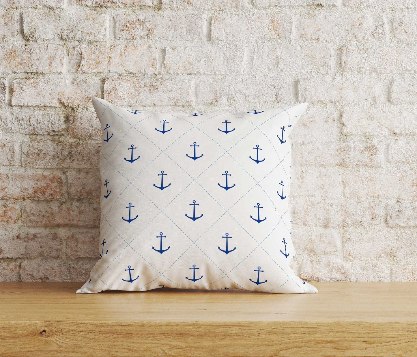 Onay Home Textile 6 / 12 x 12 inch (30 x 30 cm) Double Side Anchor Themed Cushion Cover Nautical Pillow Covers