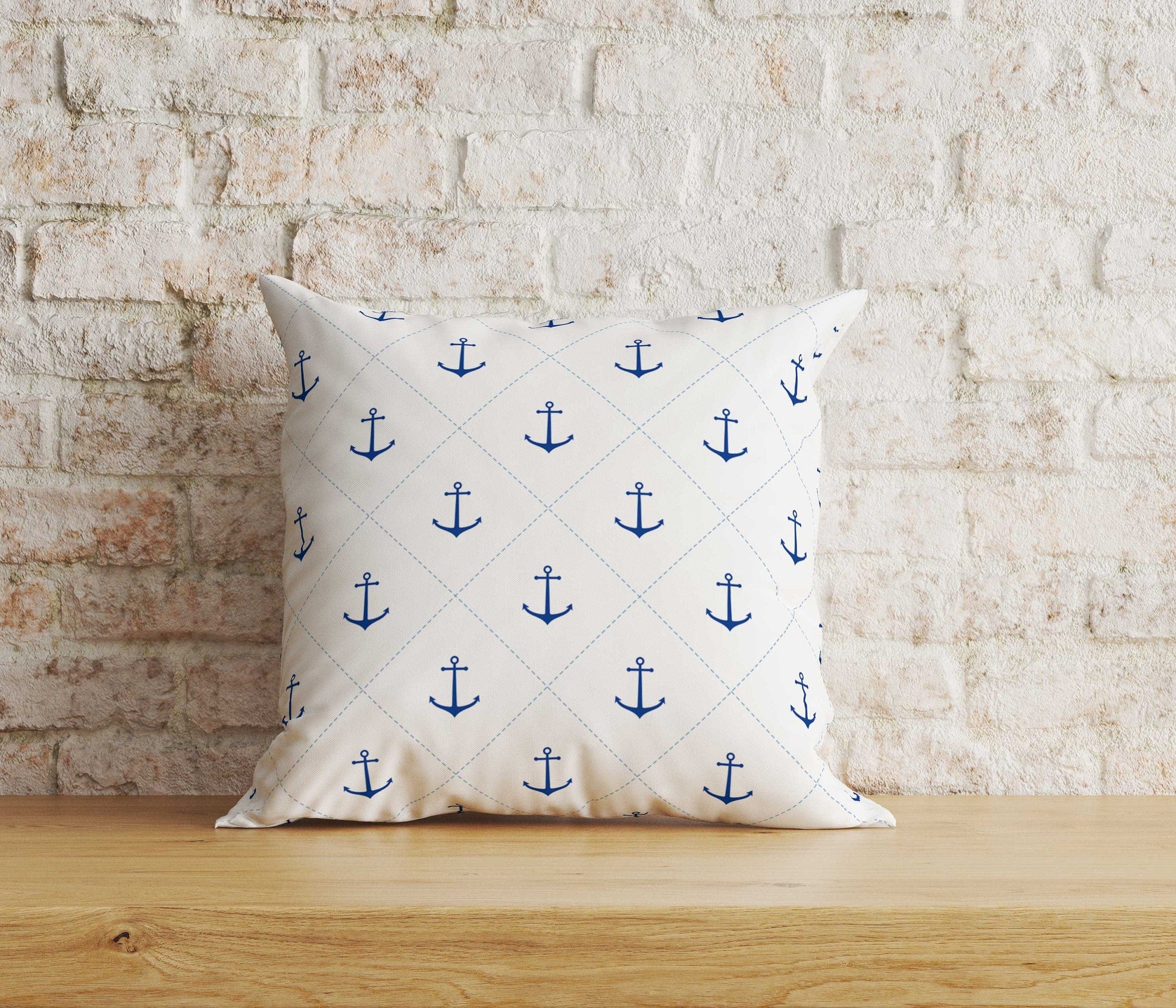 Onay Home Textile 6 / 12 x 12 inch (30 x 30 cm) Double Side Anchor Themed Cushion Cover Nautical Pillow Covers