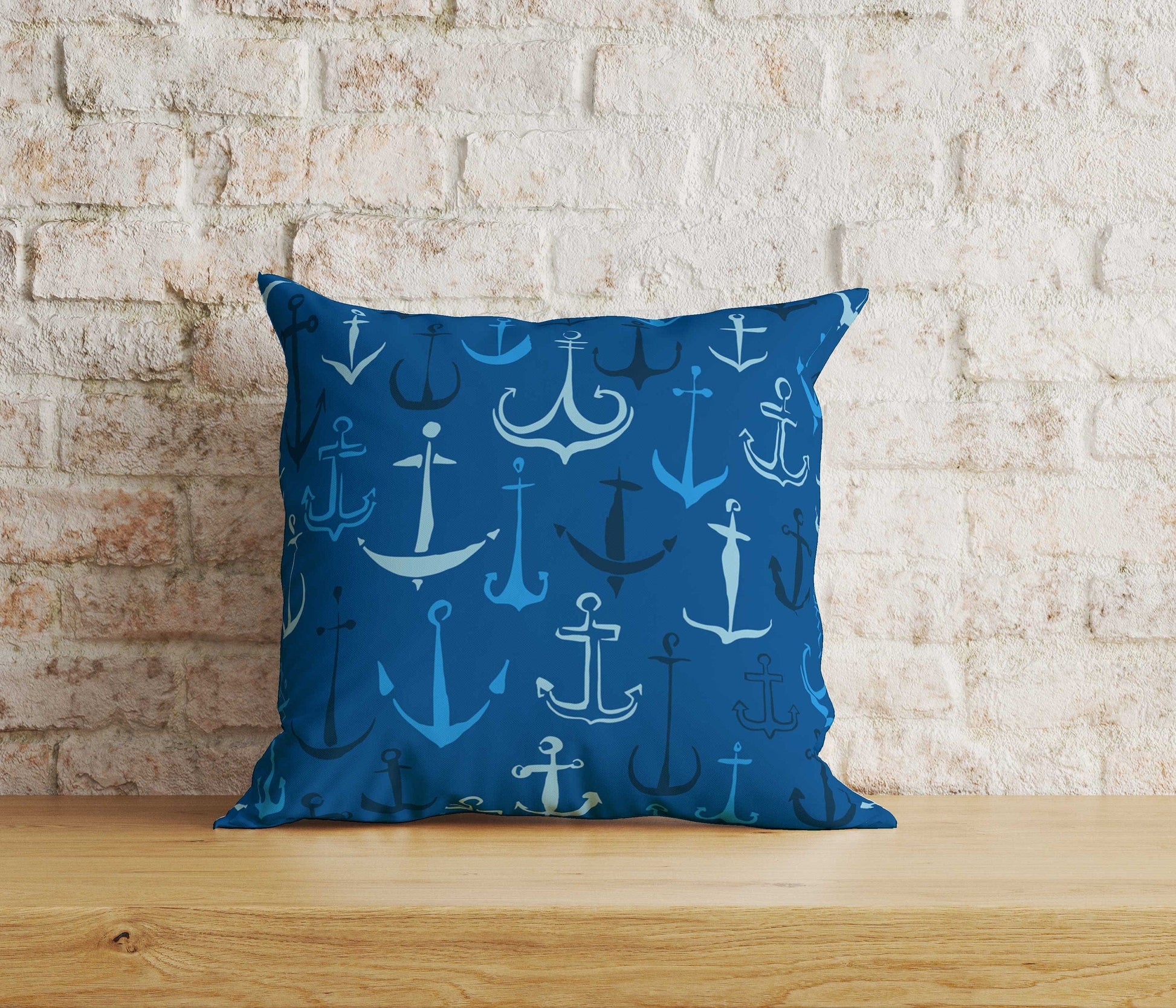 Onay Home Textile 2 / 12 x 12 inch (30 x 30 cm) Double Side Anchor Themed Cushion Cover Nautical Pillow Covers
