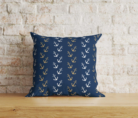 Onay Home Textile 1 / 12 x 12 inch (30 x 30 cm) Double Side Anchor Themed Cushion Cover Nautical Pillow Covers