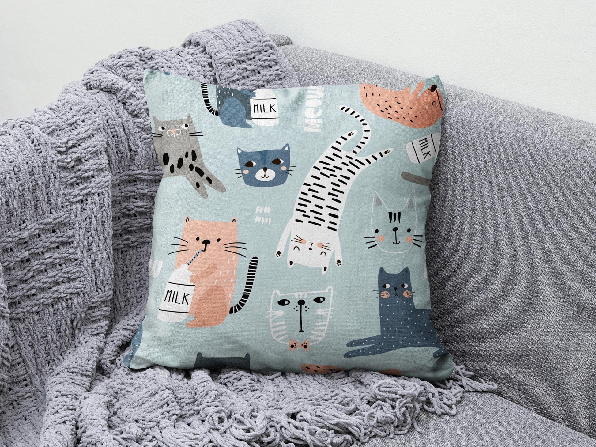 Onay 3 / 12 x 12 inch (30 x 30 cm) Double Side Animal Pattern Kids Cushion Cover Children's Room Decor Cushion Case