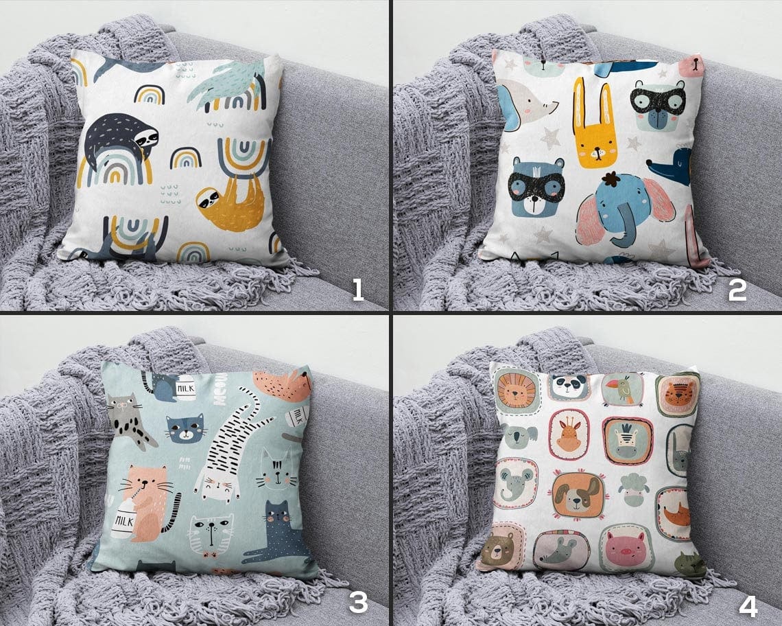 Onay Animal Pattern Kids Cushion Cover Children's Room Decor Cushion Case