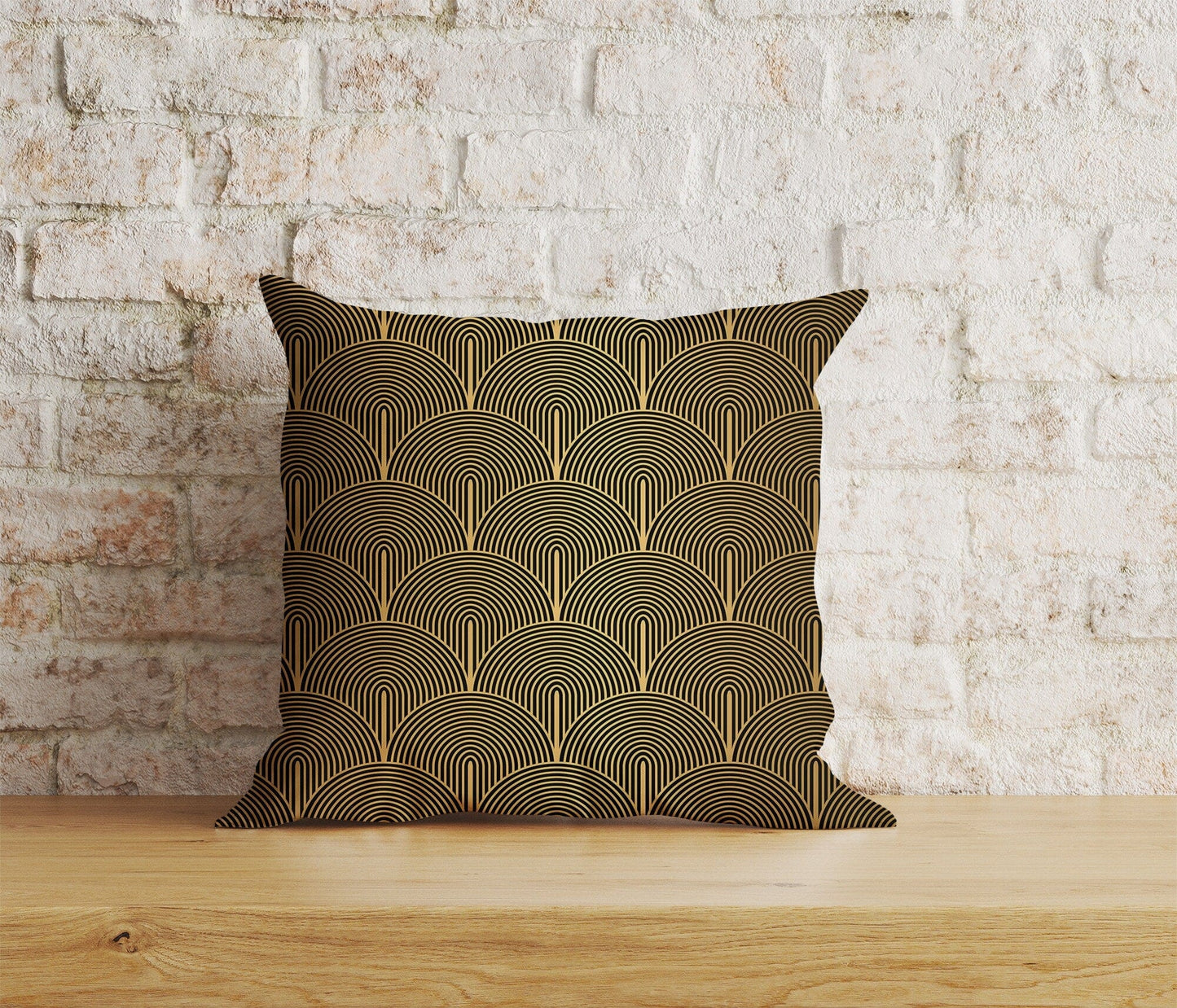 Onay Home Textile 8 / 12 x 12 inch (30 x 30 cm) Double Side Art Deco Cushion Cover Gold Art Deco Couch Pillow Cover