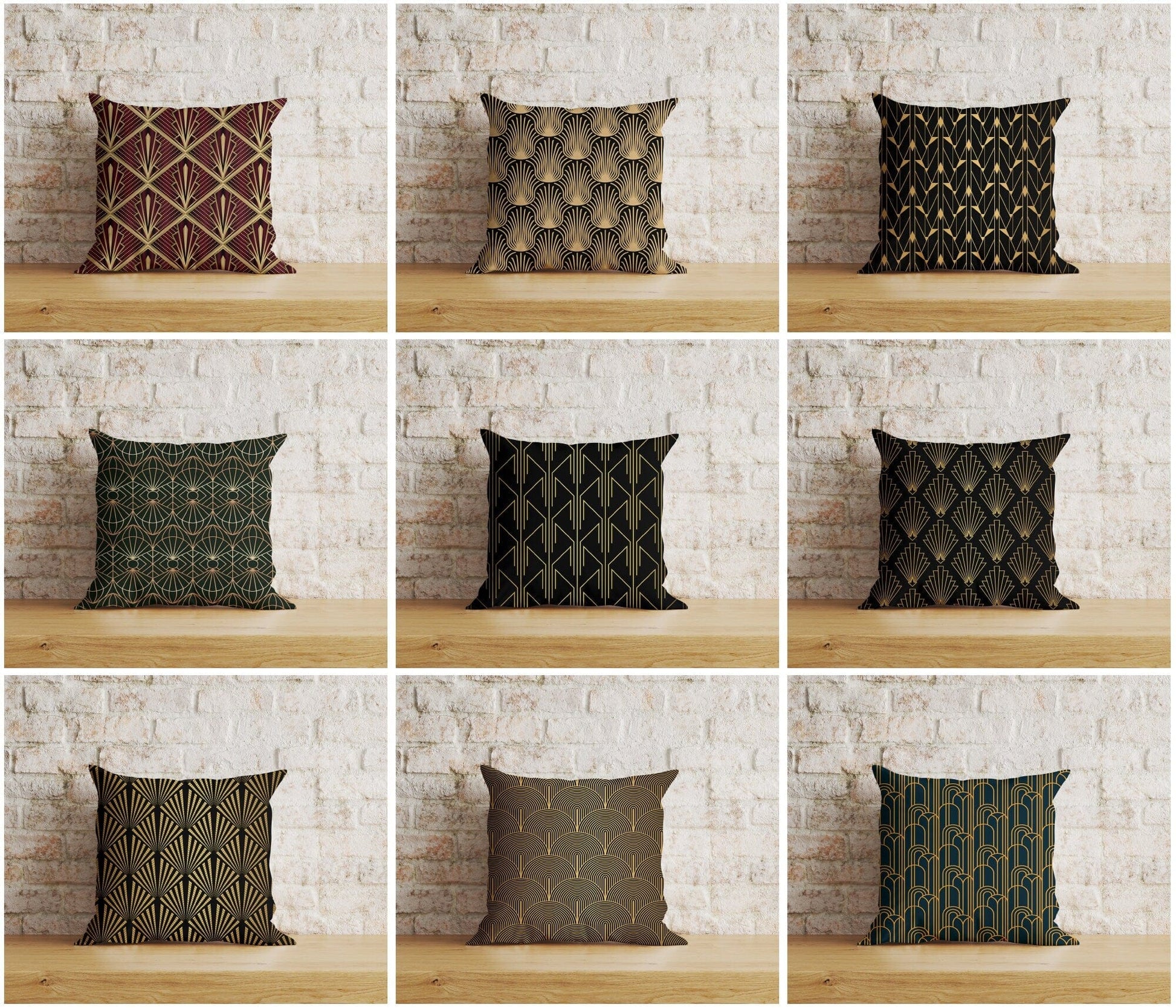 Onay Home Textile Art Deco Cushion Cover Gold Art Deco Couch Pillow Cover