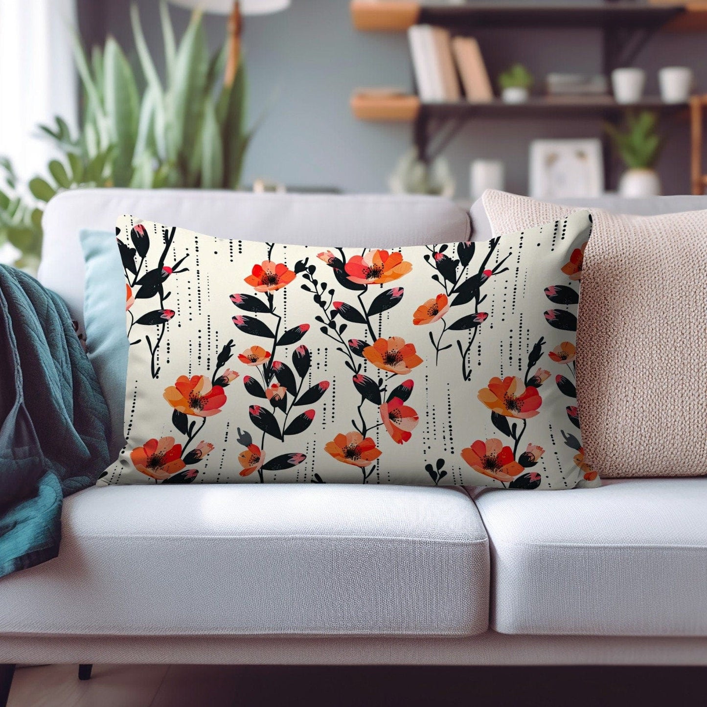 Onay Cushion Covers 4 / 12 x 16 inches (30 x 40 cm) Artistic and Floral Rectangular Cushion Covers to Brighten Your Modern Home Decor