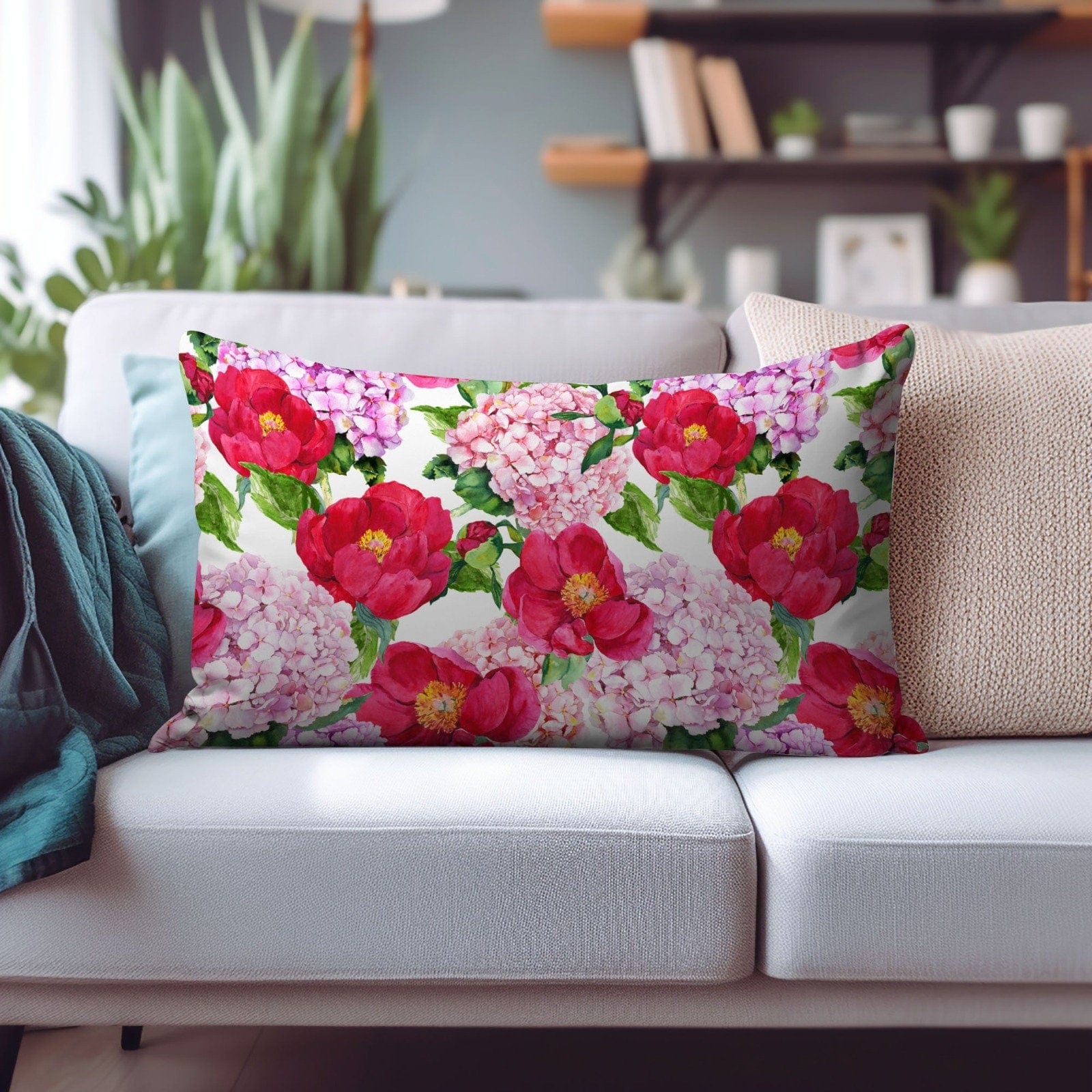Onay Cushion Covers 2 / 12 x 16 inches (30 x 40 cm) Artistic and Floral Rectangular Cushion Covers to Brighten Your Modern Home Decor