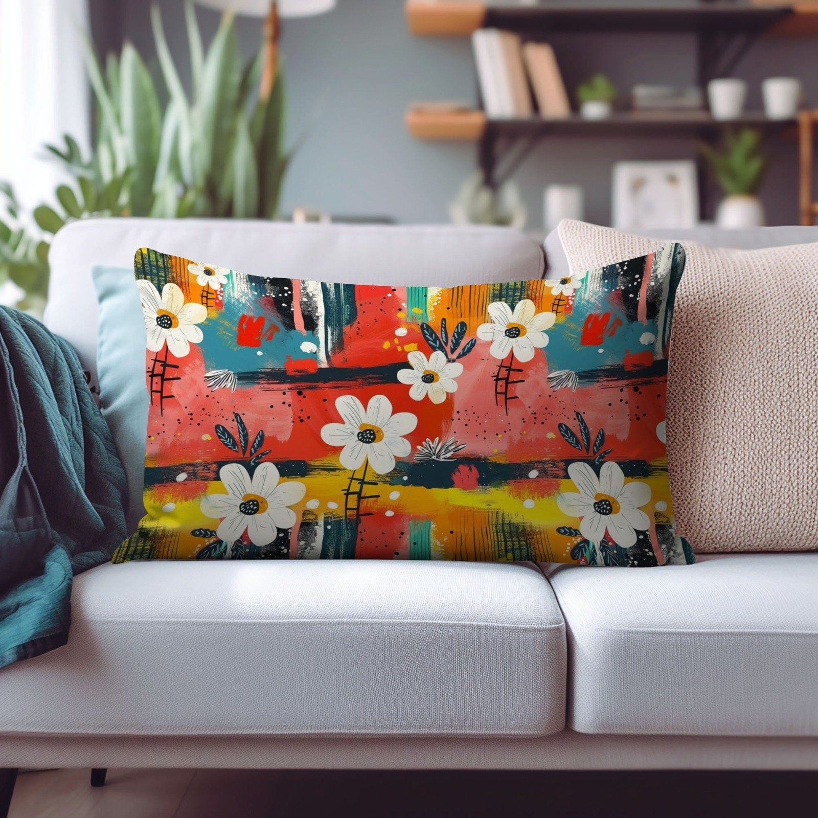 Onay Cushion Covers 1 / 12 x 16 inches (30 x 40 cm) Artistic and Floral Rectangular Cushion Covers to Brighten Your Modern Home Decor