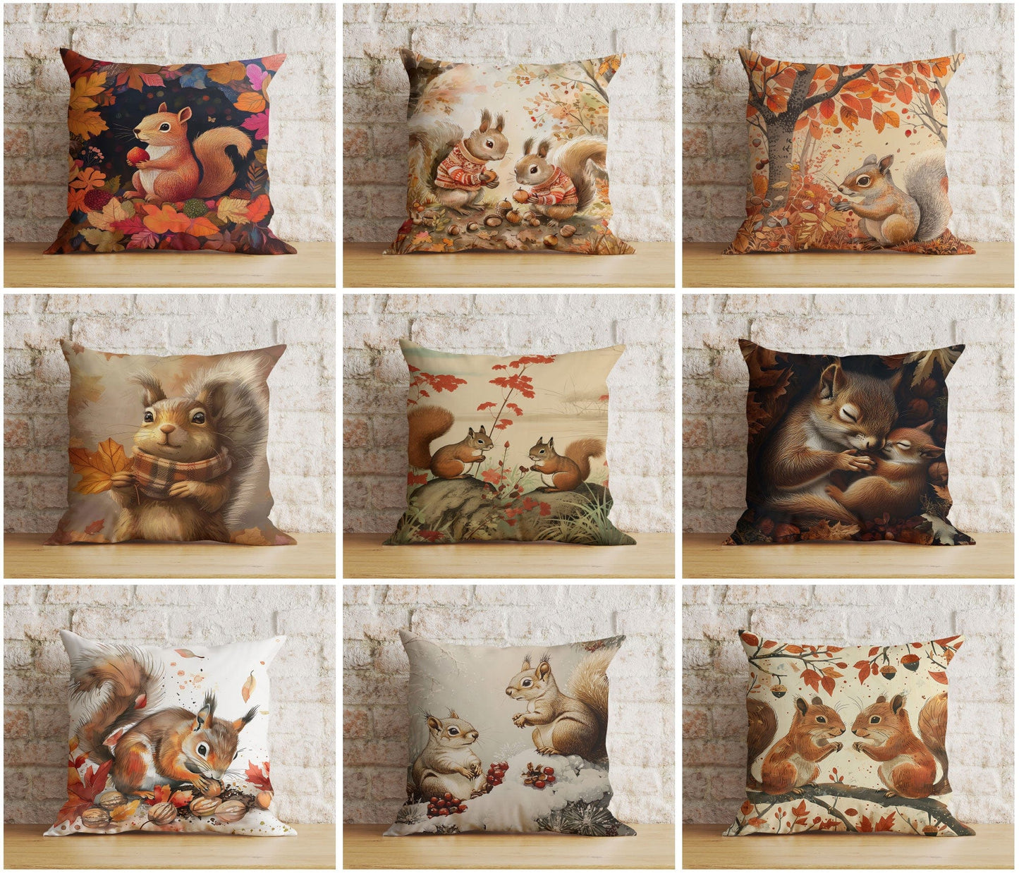 Onay Autumn Fall Trend Squirrel Throw Cushion Covers
