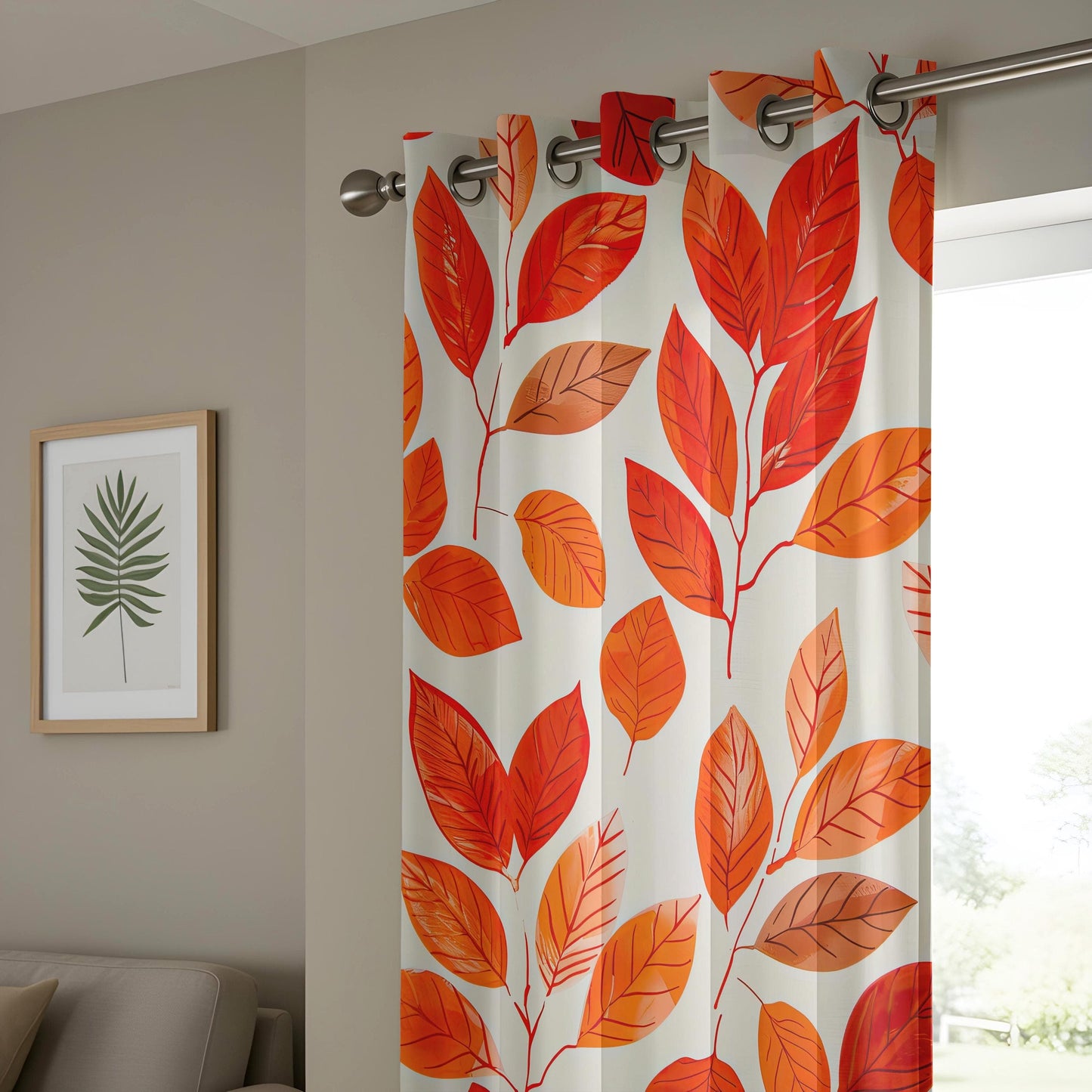 Onay Autumn Leaf Living Room Curtains, Fall Inspired Window Drapes