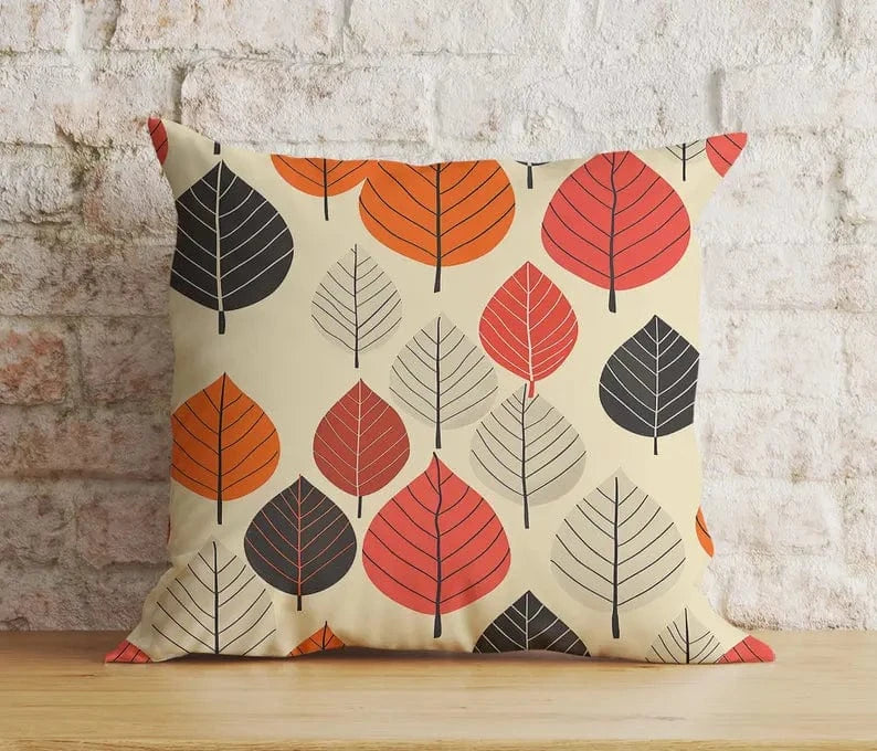 Onay Cushion Covers Autumn Rustic Neutral Fall Dry Leaves Fall Cushion Covers