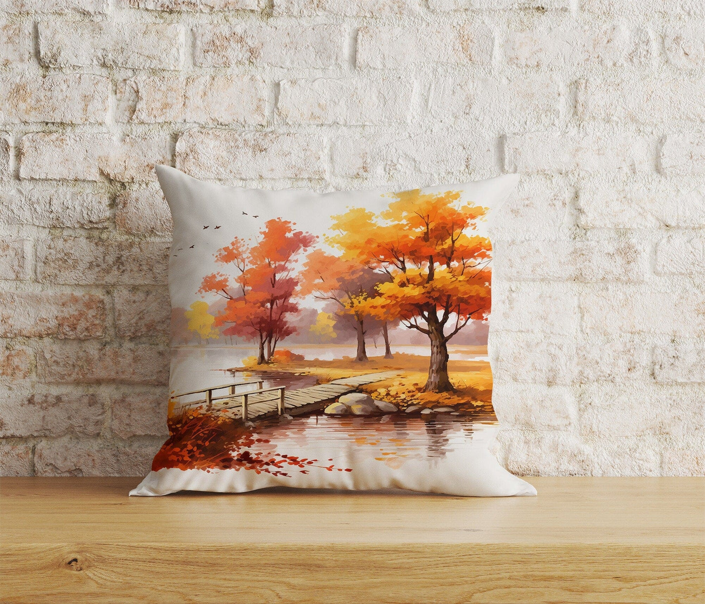 Onay Home Textile 8 / 12 x 12 inch (30 x 30 cm) Double Side Autumn Tree Pillow Cover Autumn Leaves Cushion Cover