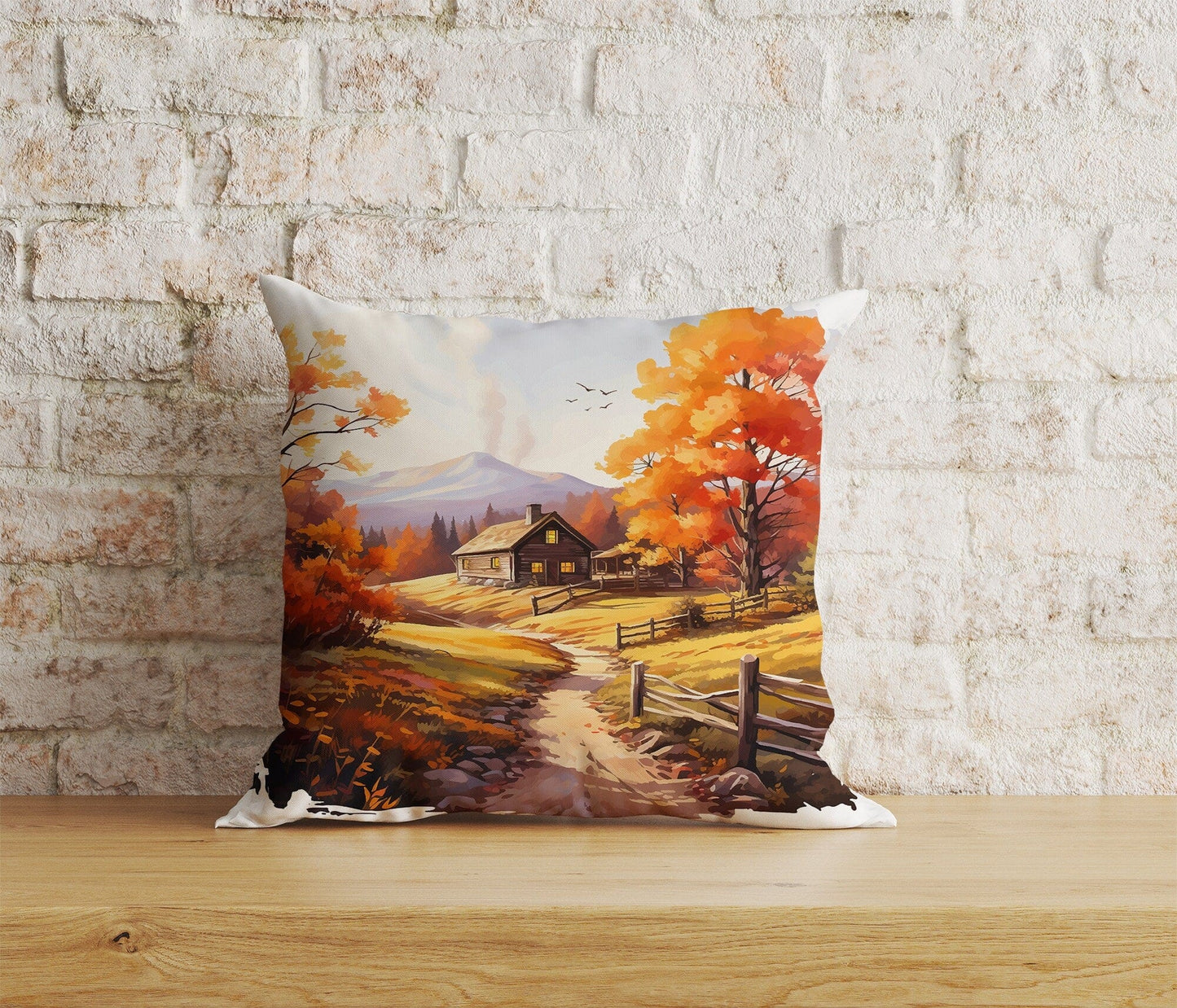 Onay Home Textile 7 / 12 x 12 inch (30 x 30 cm) Double Side Autumn Tree Pillow Cover Autumn Leaves Cushion Cover