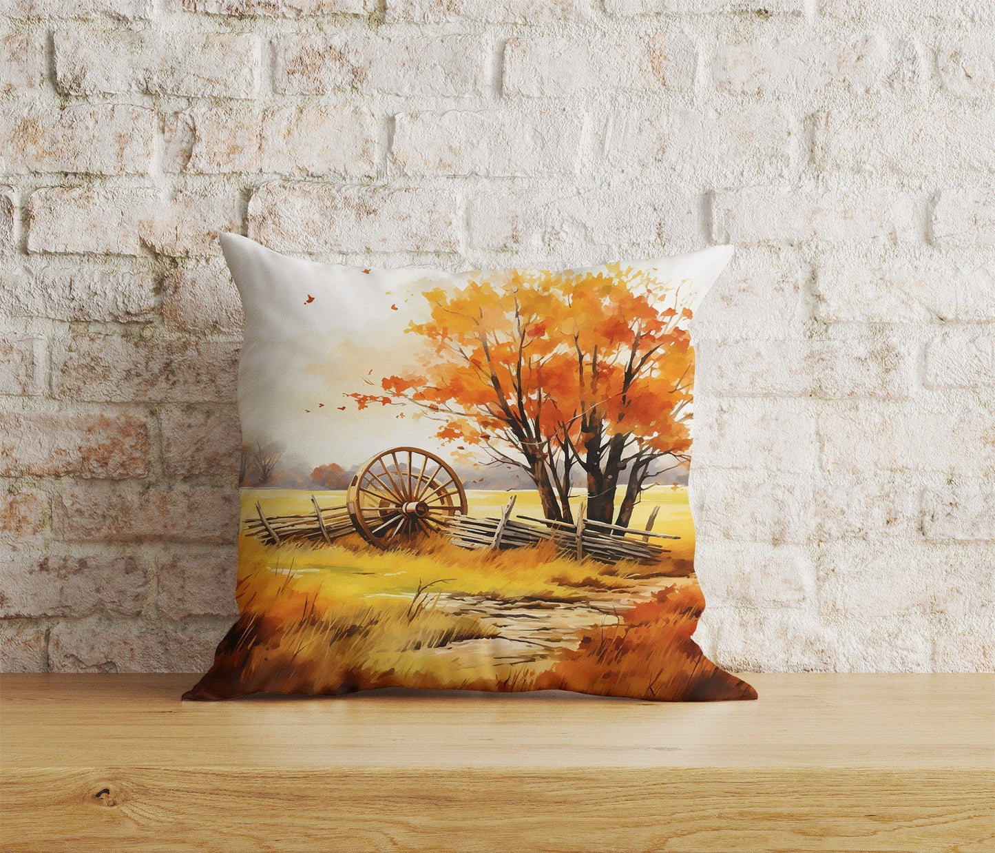 Onay Home Textile 4 / 12 x 12 inch (30 x 30 cm) Double Side Autumn Tree Pillow Cover Autumn Leaves Cushion Cover