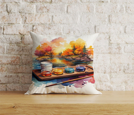 Onay Cushion Covers 1 / 12 x 12 inch (30 x 30 cm) Double Side Autumn Zen Garden Watercolor Garden Cushion Cover