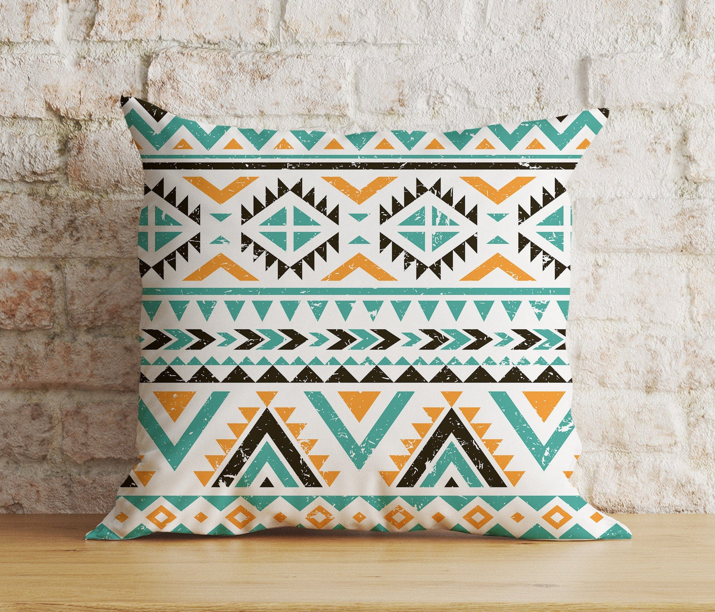 Onay 3 / 12 x 12 inch (30 x 30 cm) Double Side Aztec Kilim Cushion Cover Ethnic Southwestern Bedroom Throw Pillow Cover