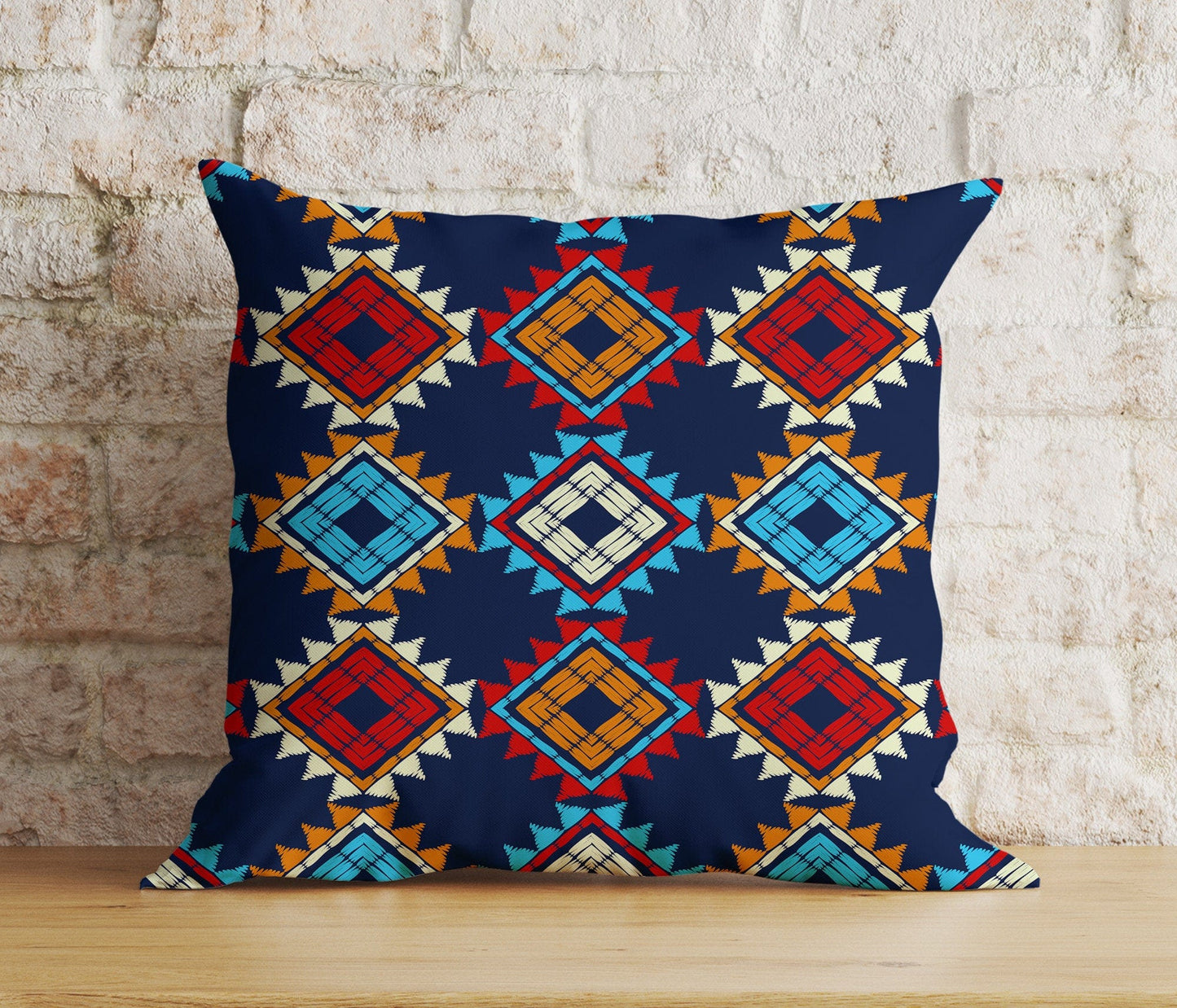 Onay 2 / 12 x 12 inch (30 x 30 cm) Double Side Aztec Kilim Cushion Cover Ethnic Southwestern Bedroom Throw Pillow Cover