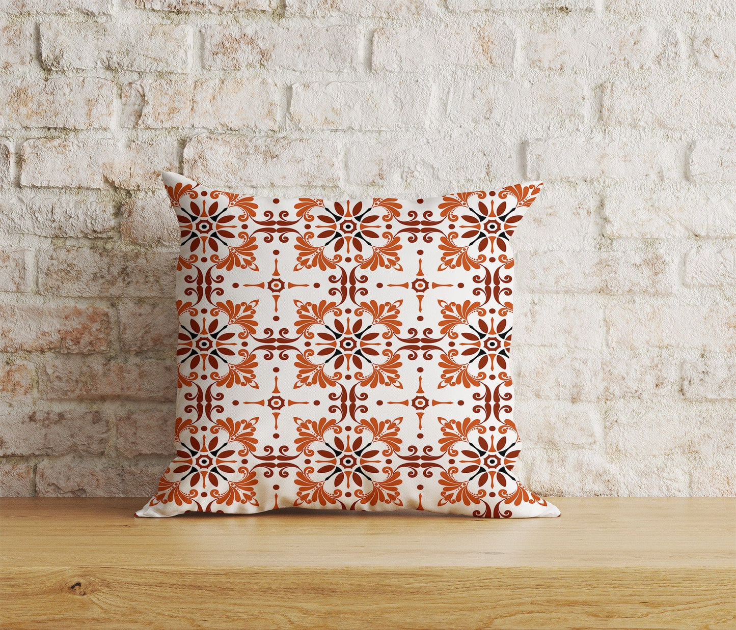 Onay Home Textile Cushion Covers 8 / 12 x 12 inch (30 x 30 cm) Double Side Azulejos Portuguese Red & Blue Pattern Cushion Covers