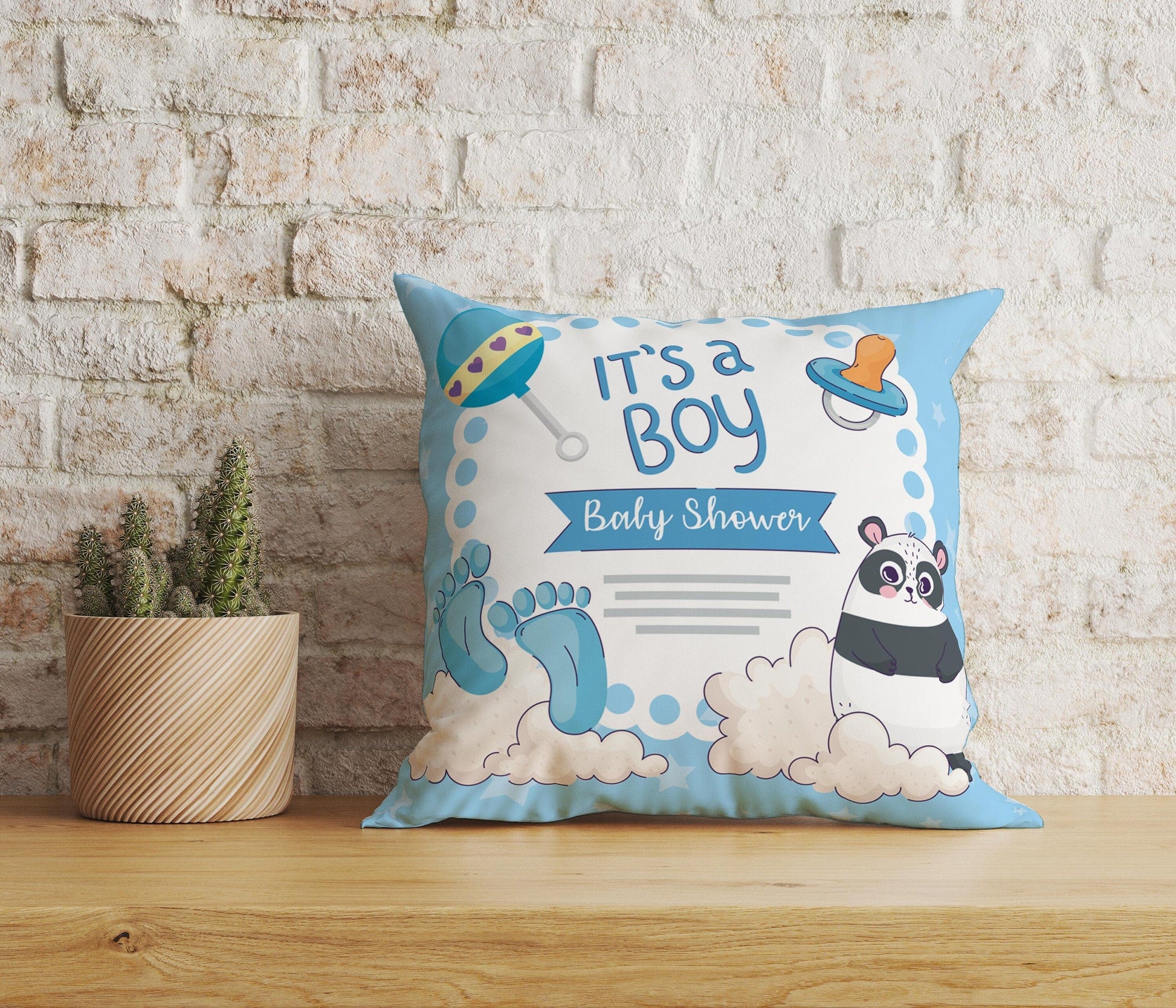 Onay Home Textile Cushion Covers 3 / 12 x 12 inch (30 x 30 cm) Double Side Baby Boy Cushion Cover UK Baby Shower Cushion Case