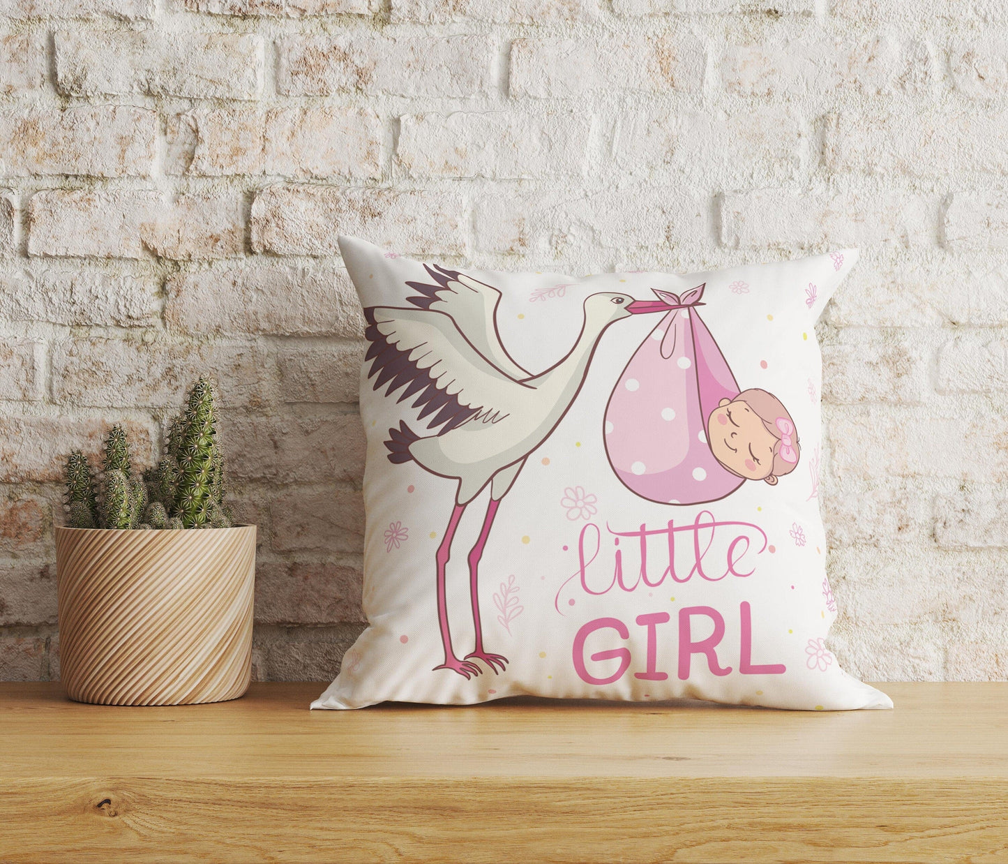 Onay Home Textile Cushion Covers 4 / 12 x 12 inch (30 x 30 cm) Double Side Baby Girl Cushion Cover UK Baby Shower Cushion Case