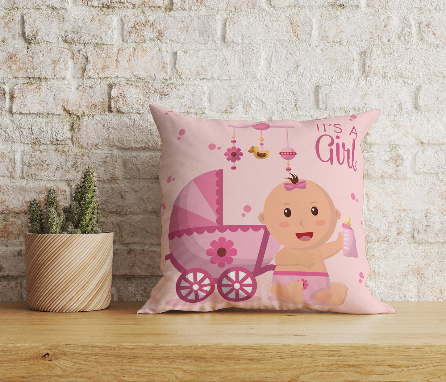 Onay Home Textile Cushion Covers 2 / 12 x 12 inch (30 x 30 cm) Double Side Baby Girl Cushion Cover UK Baby Shower Cushion Case