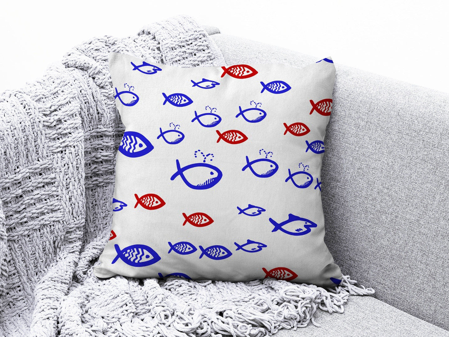 Onay 3 / 12 x 12 inch (30 x 30 cm) Double Side Beach House Cushion Cover Navy Marine Cushion Case Starfish Throw Pillow