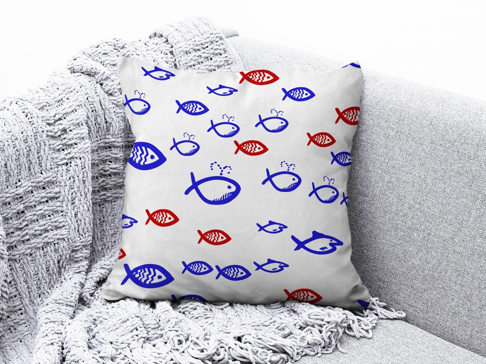 Onay 3 / 12 x 12 inch (30 x 30 cm) Double Side Beach House Cushion Cover Navy Marine Cushion Case Starfish Throw Pillow