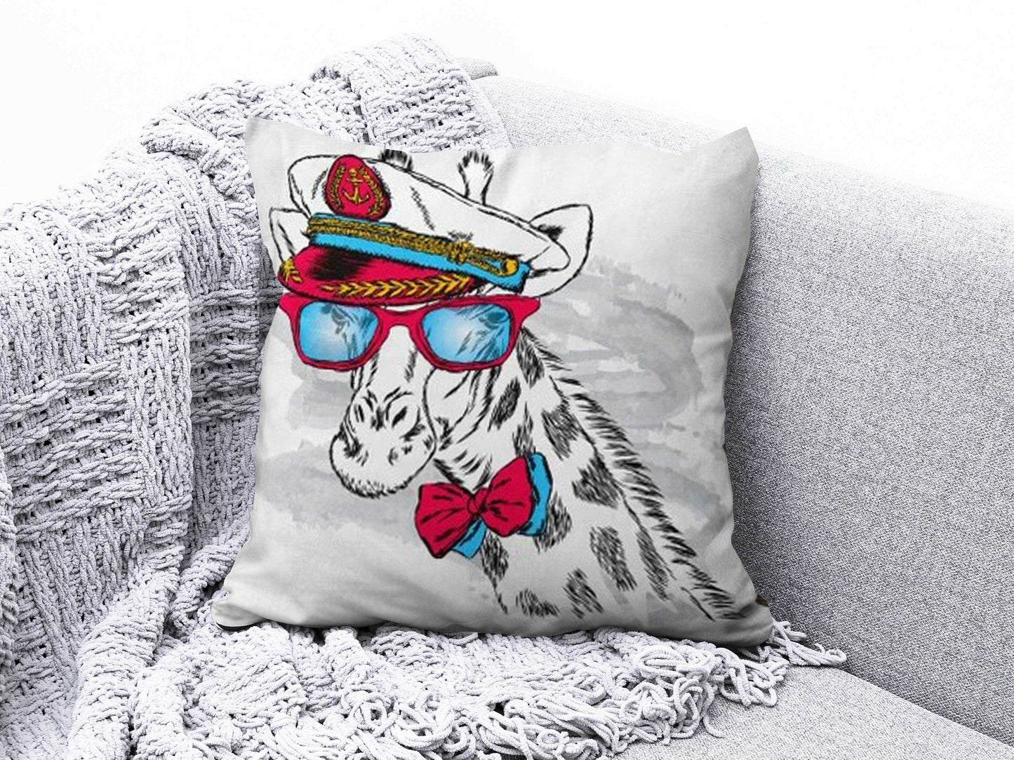 Onay 6 / 12 x 12 inch (30 x 30 cm) Double Side Bear, Dog, Giraffe, Camel Cushion Covers - Animal Pillow Cover