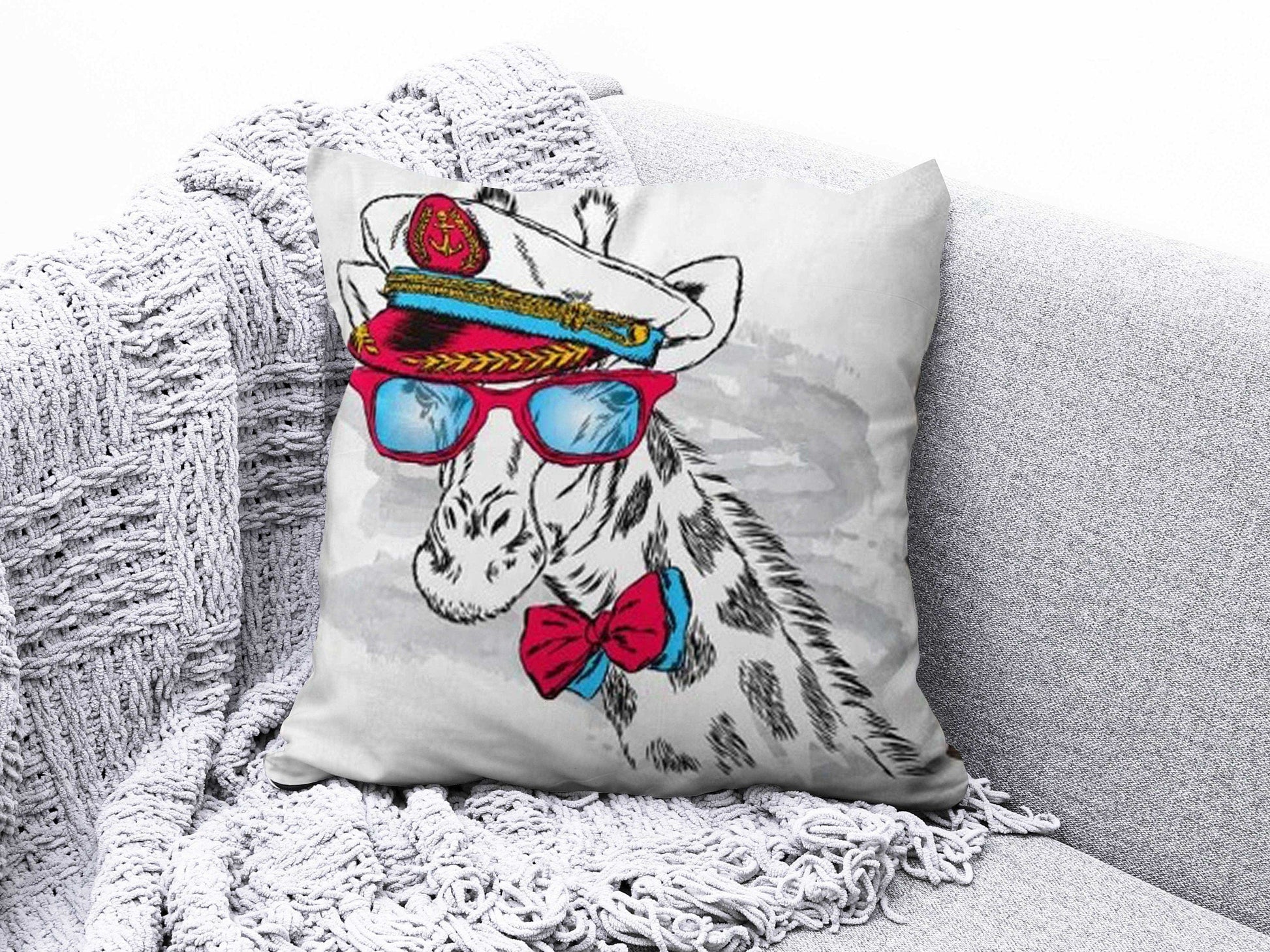 Onay 6 / 12 x 12 inch (30 x 30 cm) Double Side Bear, Dog, Giraffe, Camel Cushion Covers - Animal Pillow Cover