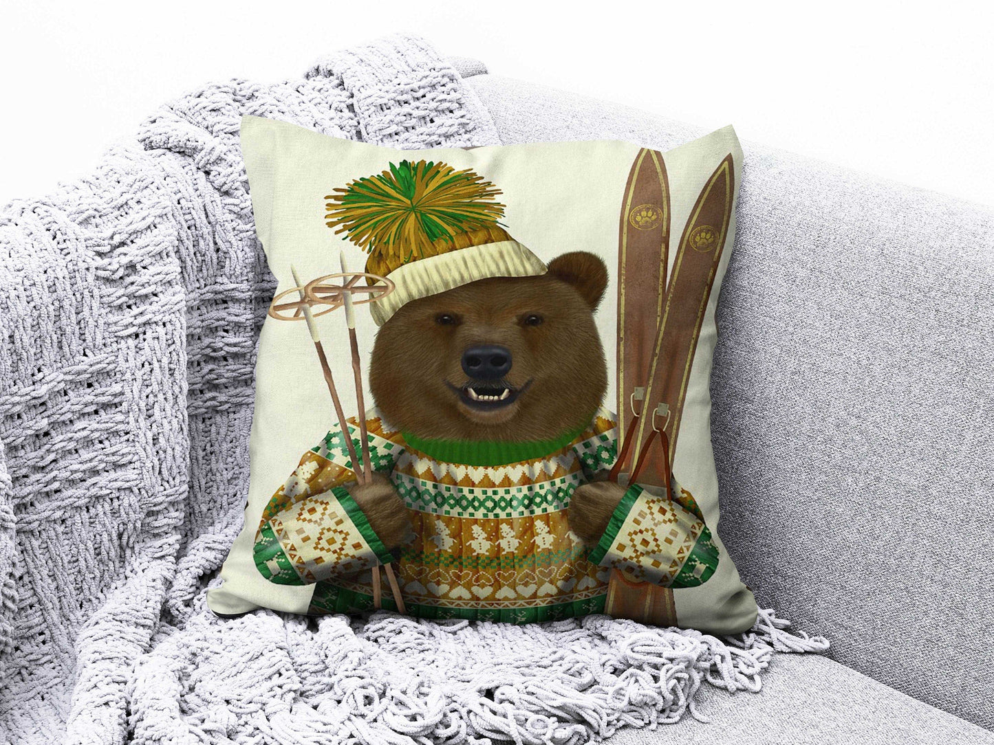 Onay Bear, Dog, Giraffe, Camel Cushion Covers - Animal Pillow Cover